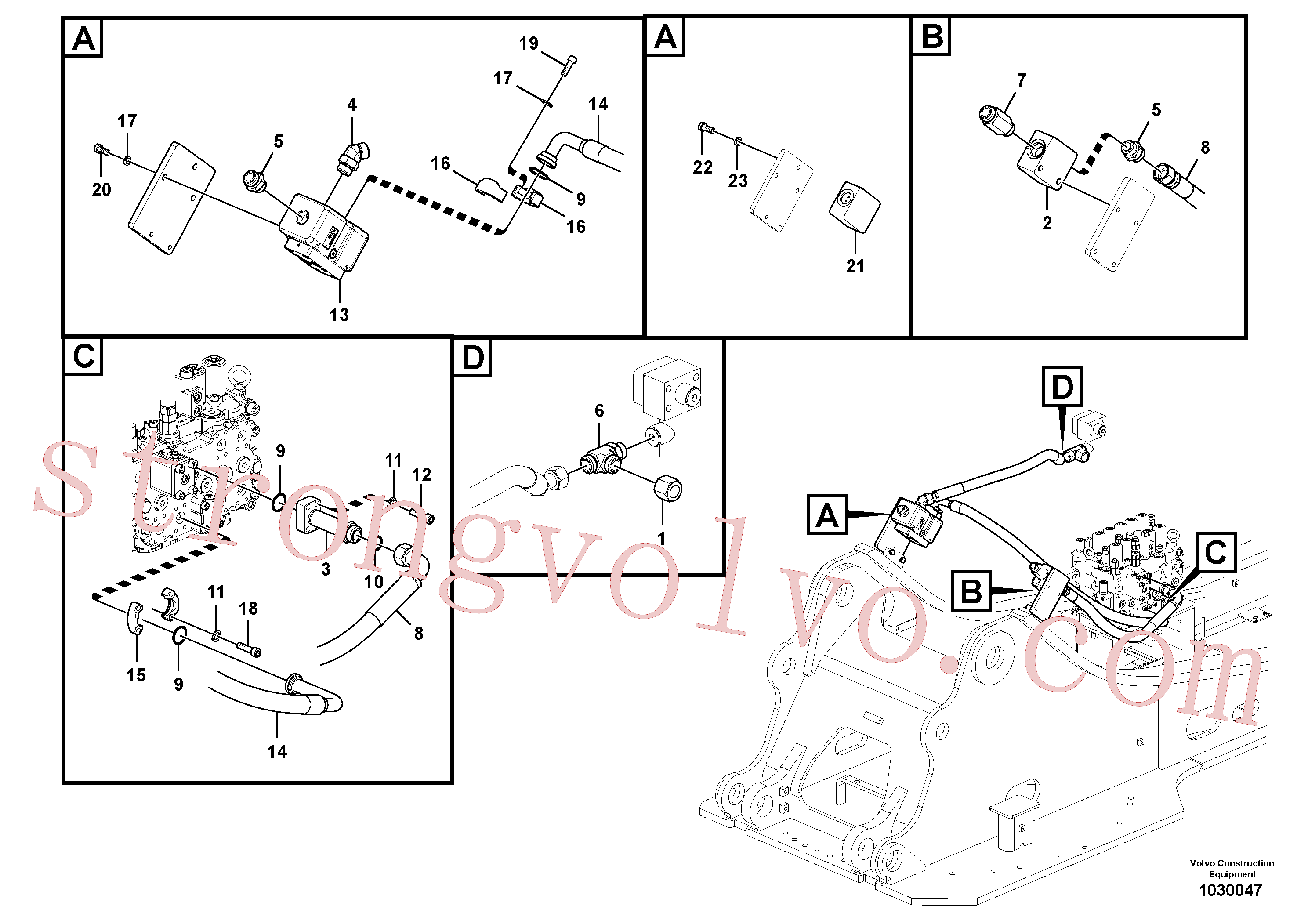 VOE14546294 Volvo Hidráulica de serviço, martelo e cortador para topo(1030047 Montagem)