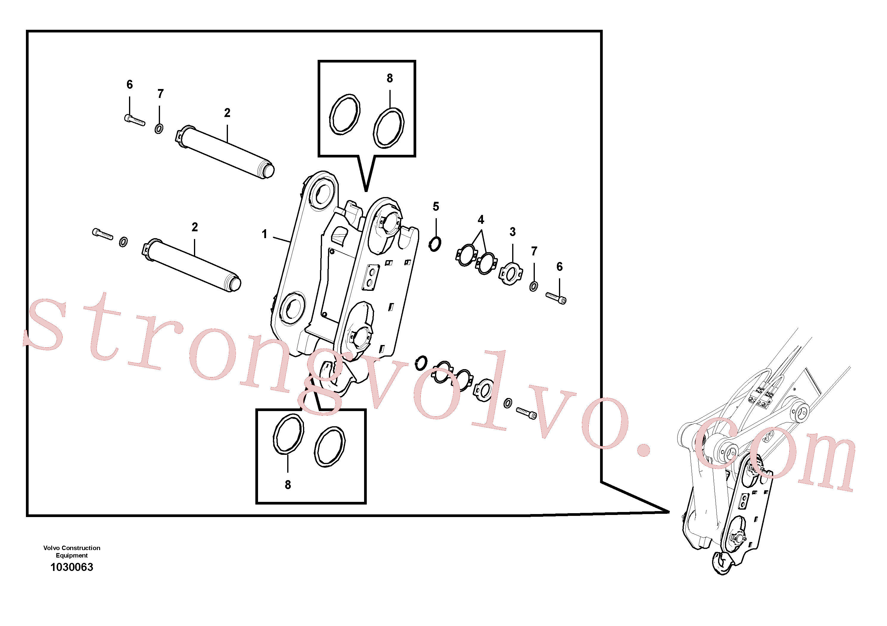 Volvo Acessórios para escavadeira VOE14626909 Pin Acessórios