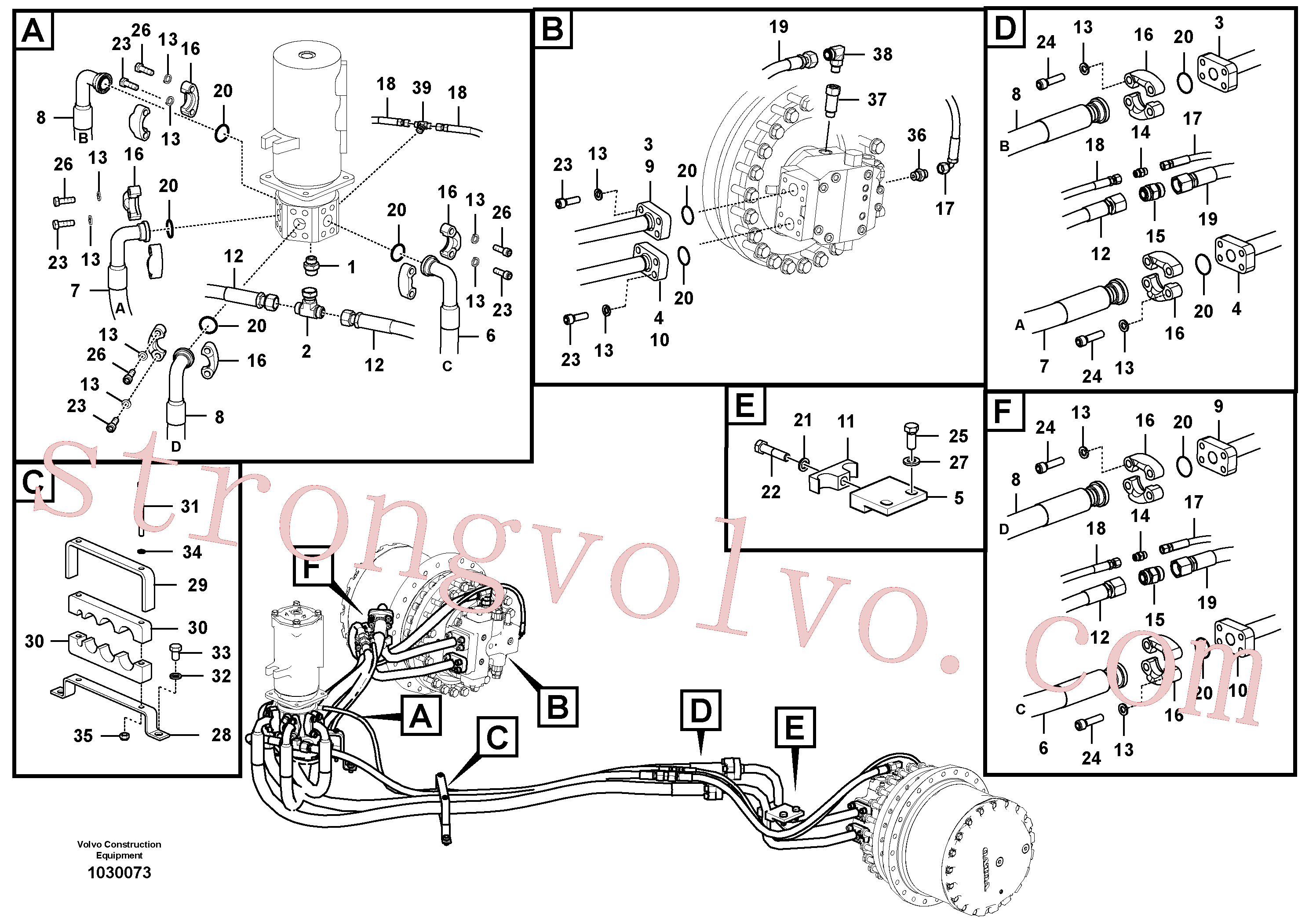 Atacado VOE15048486 Mangueira completa Volvo escavadeira