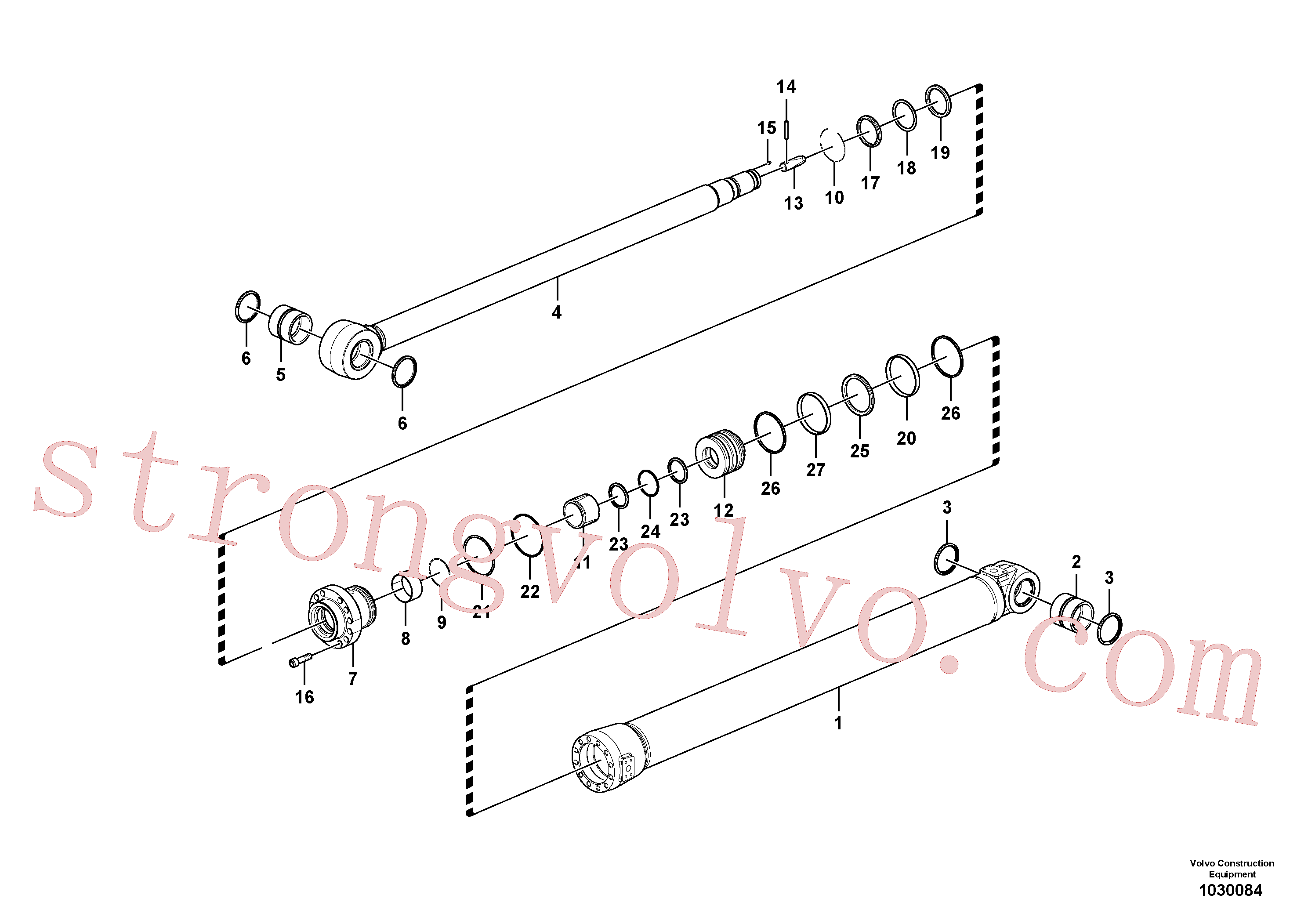 VOE14588812 Volvo Cilindro do braço de afundamento(1030084 Montagem)