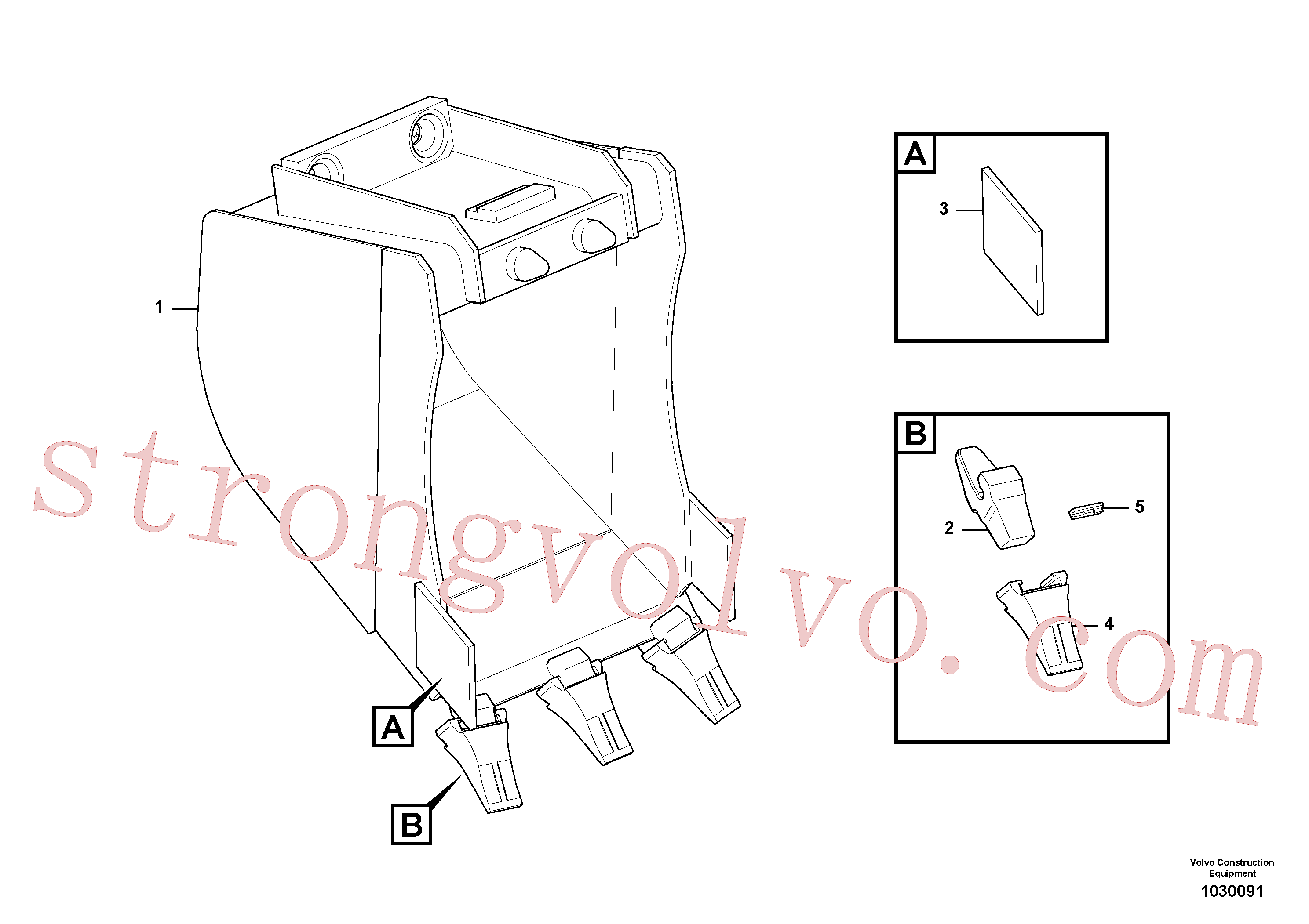 VOE11806921 Volvo Baldes para Quickfit (engate rápido)(1030091 Montagem)