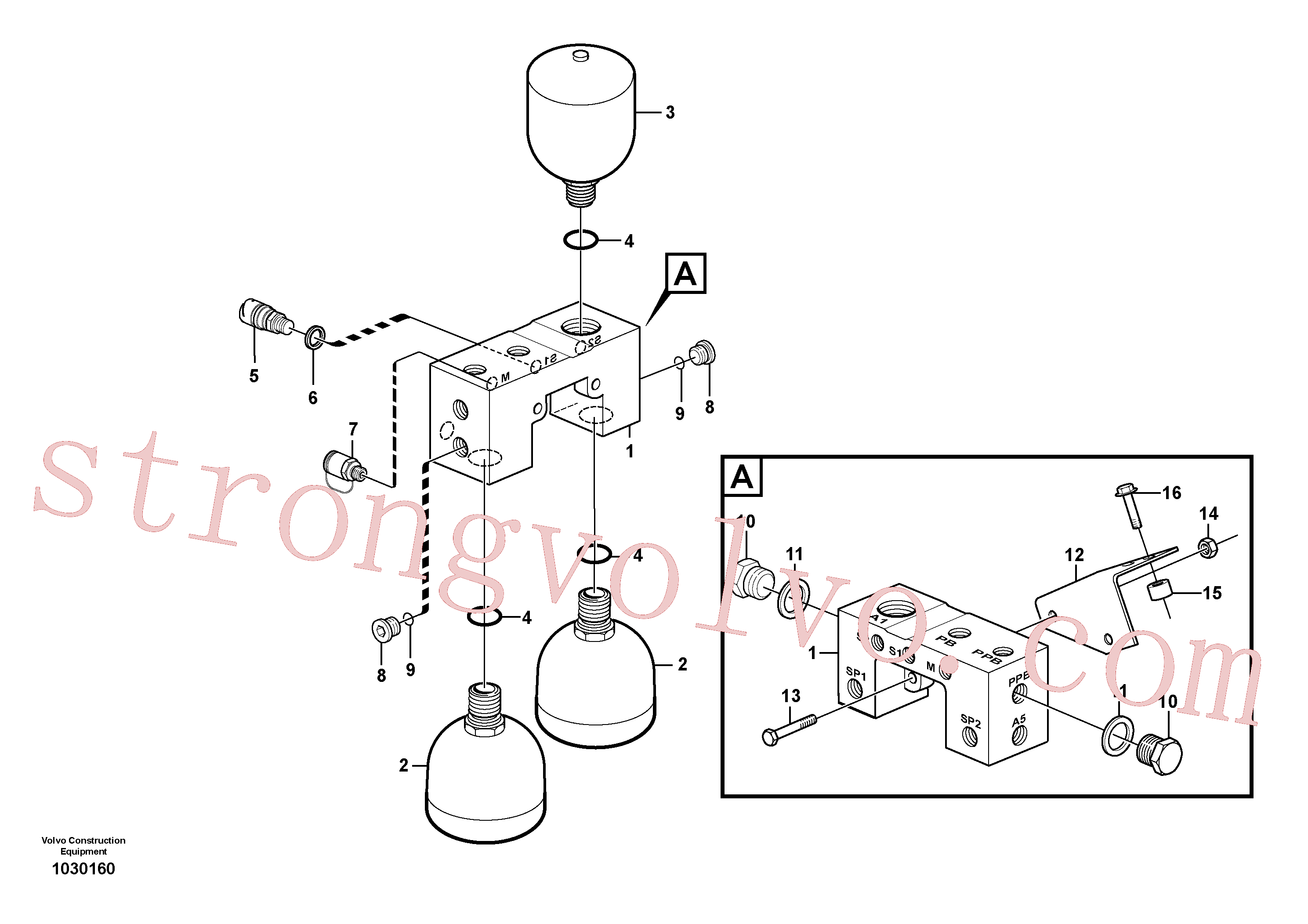 VOE11148622 Volvo Válvula e acumuladores(1030160 Montagem)