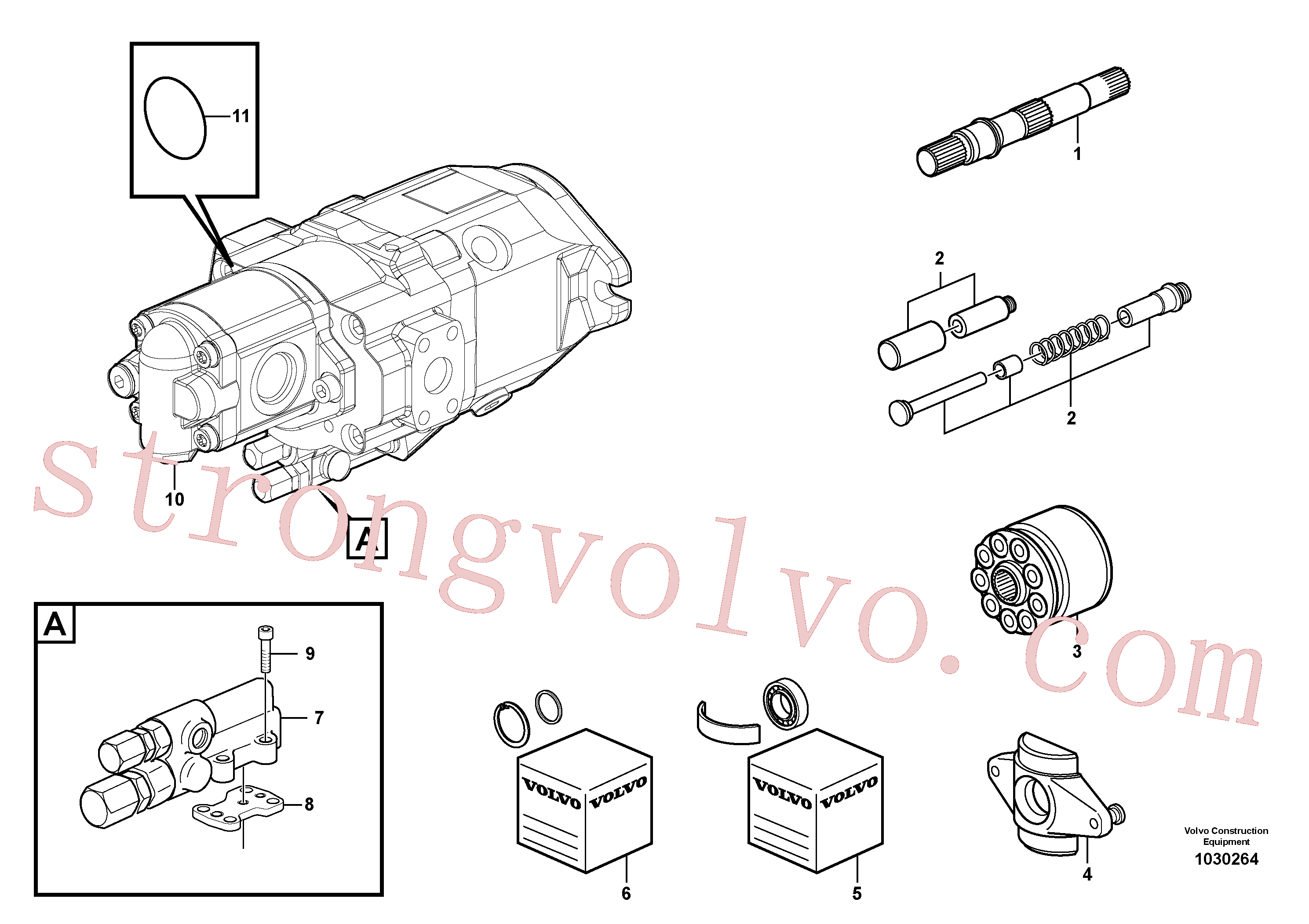 VOE15011405 Volvo Bomba hidráulica(1030264 Montagem)