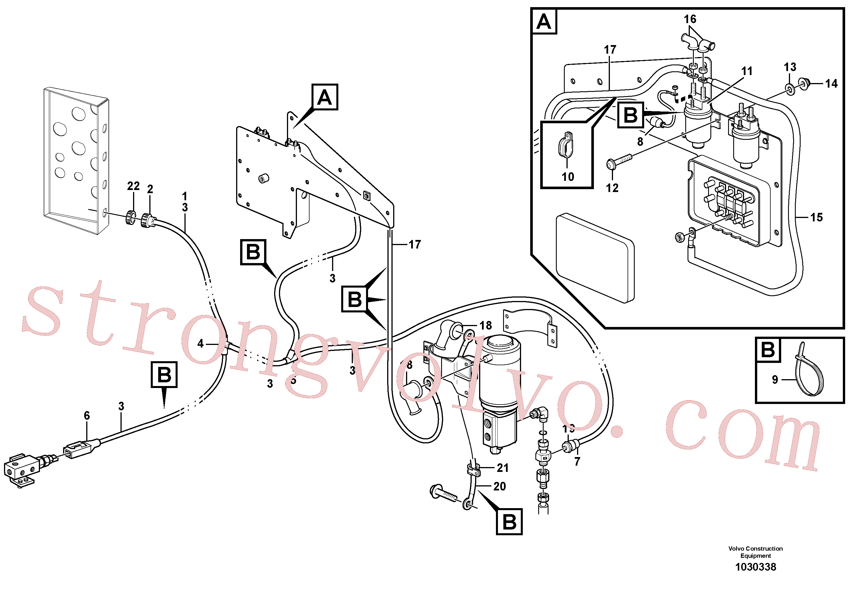 VOE8159013 Volvo Cablagem, sistema de direcção auxiliar(1030338 Montagem)