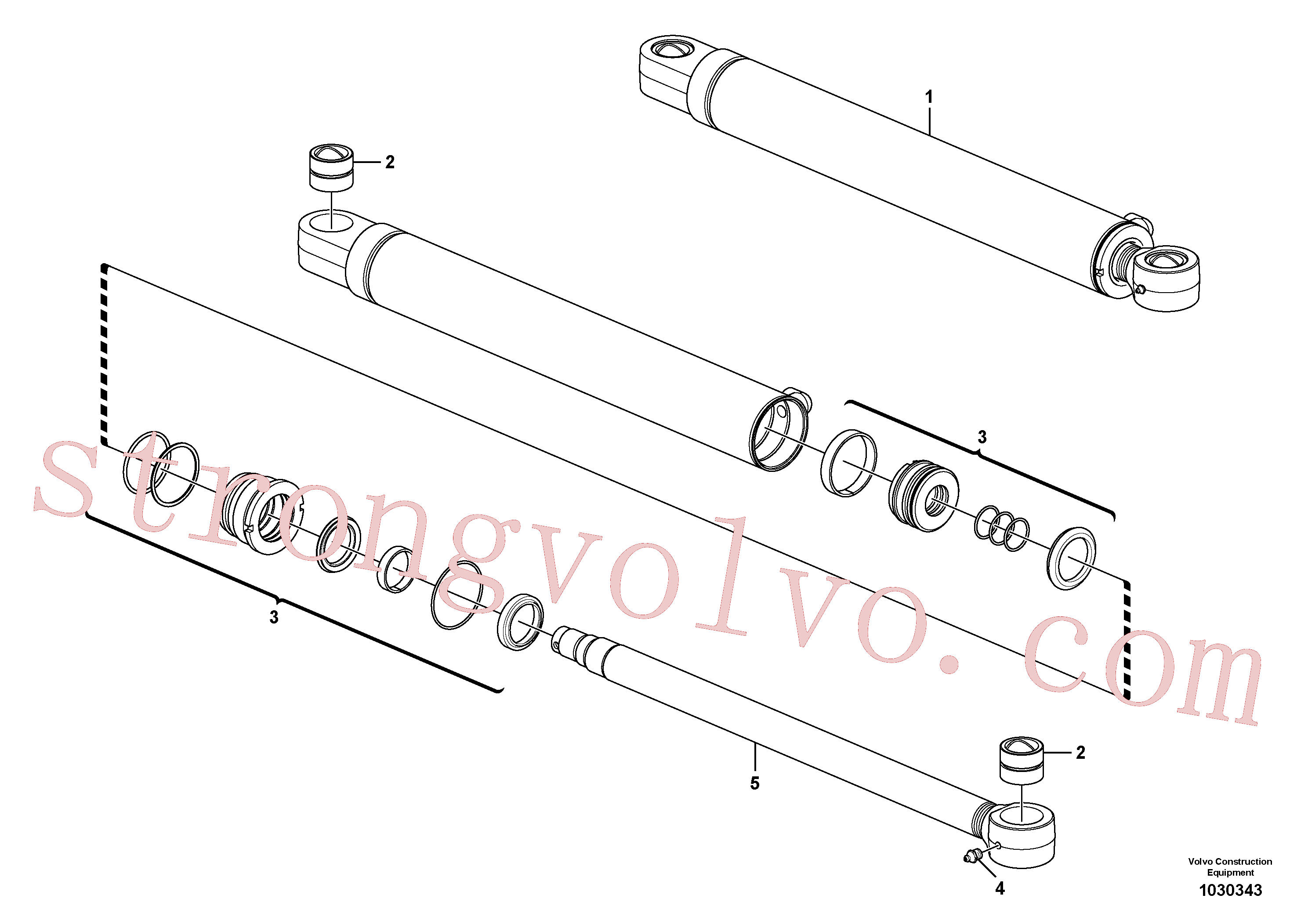 VOE11988920 Volvo Cilindro de desvio da lança(1030343 Montagem)