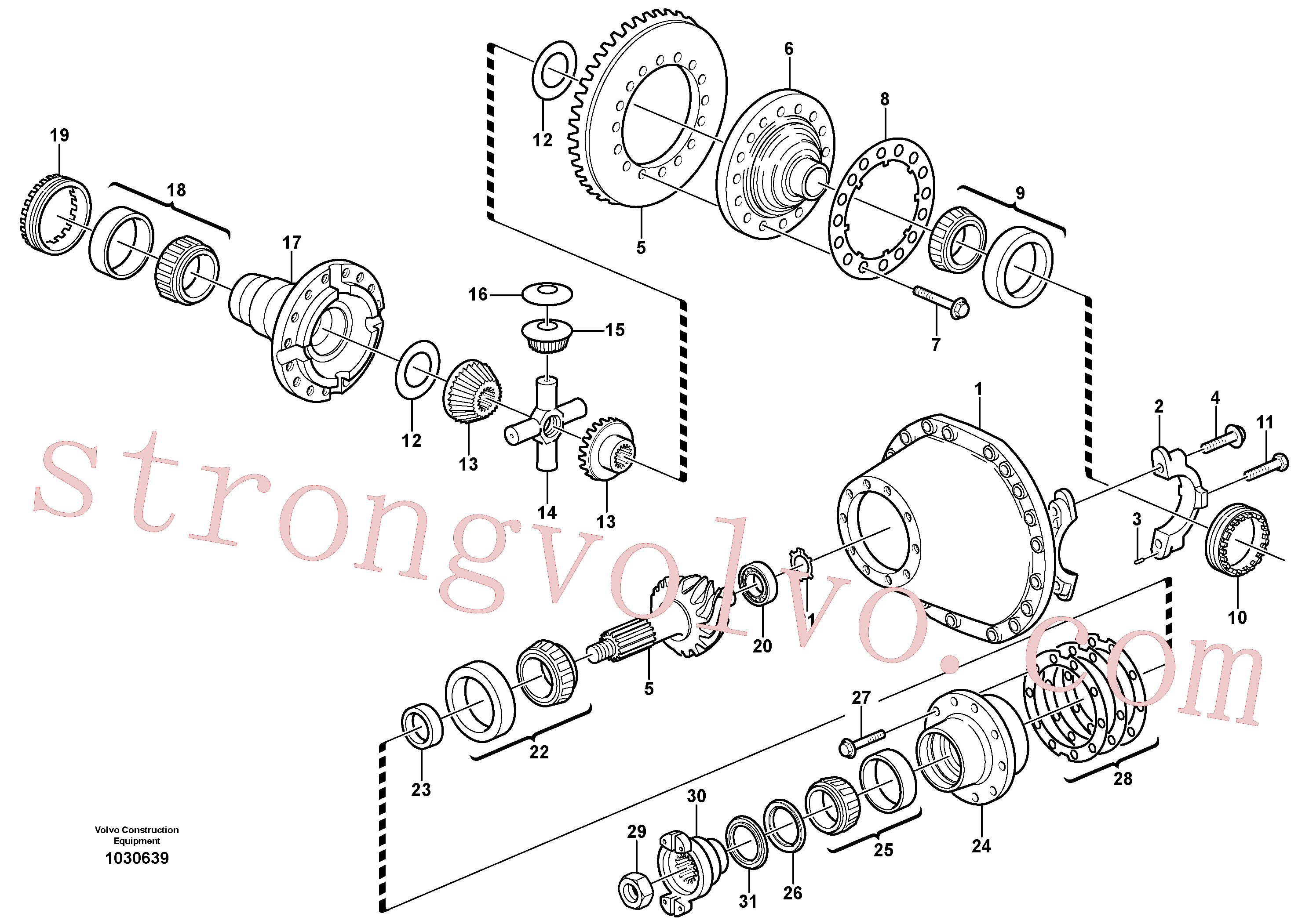 VOE13961650 Volvo Transmissão final(1030639 Montagem)