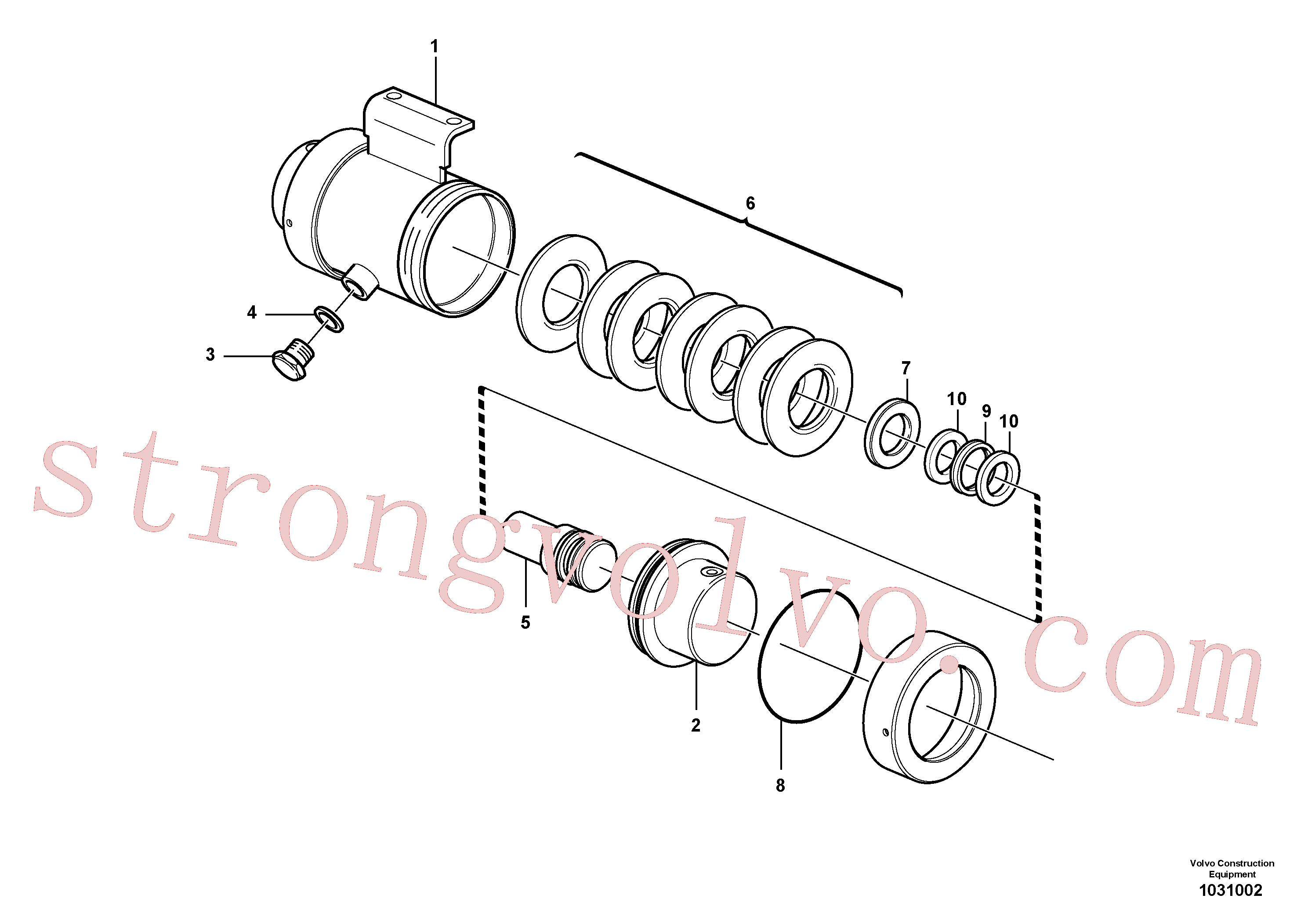 VOE4737485 Volvo Cilindro de amortecimento(1031002 Montagem)