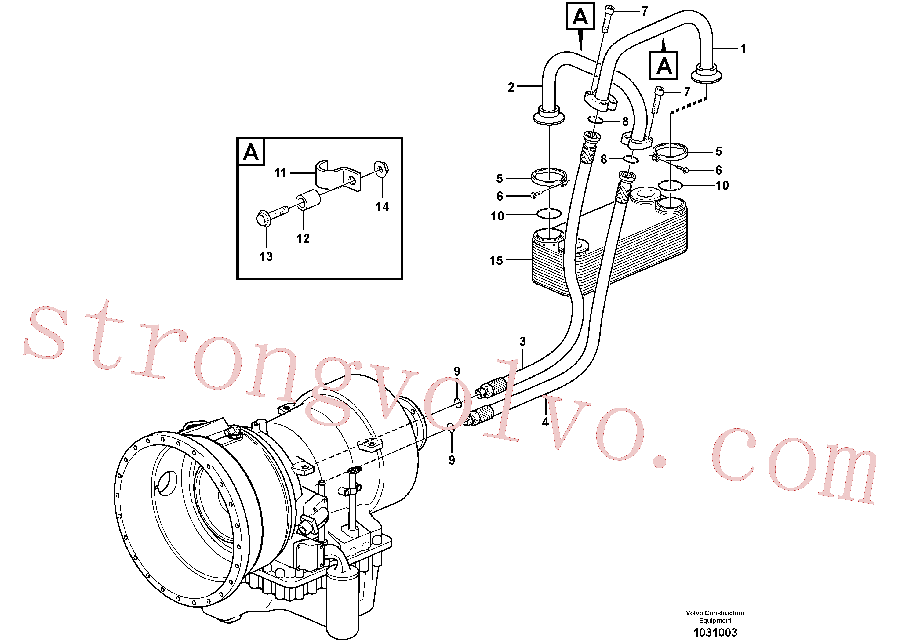 VOE967943 Volvo Refrigerador de óleo(1031003 Montagem)