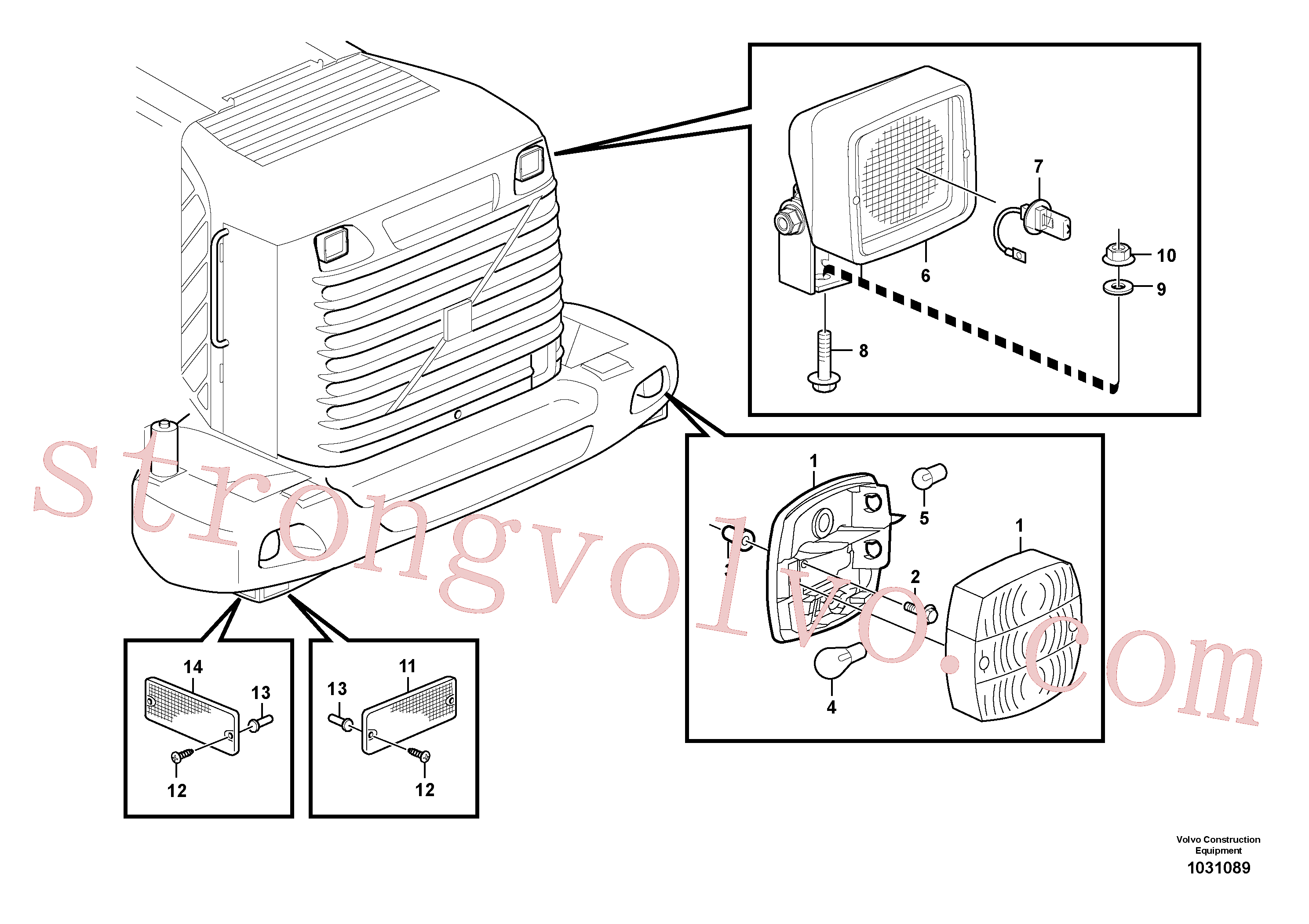 VOE969424 Volvo Iluminação, traseira(1031089 Montagem)