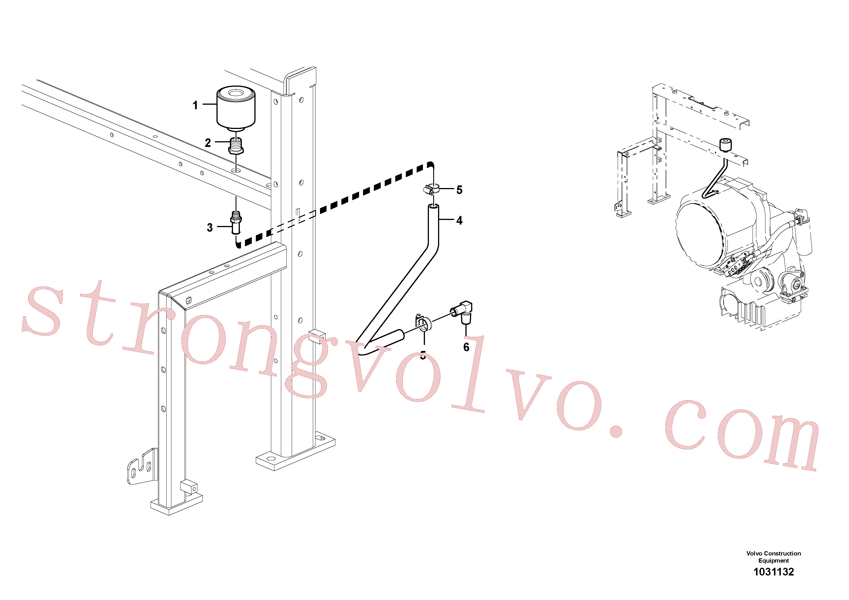 VOE13961192 Volvo Ventilação para a transmissão(1031132 Montagem)