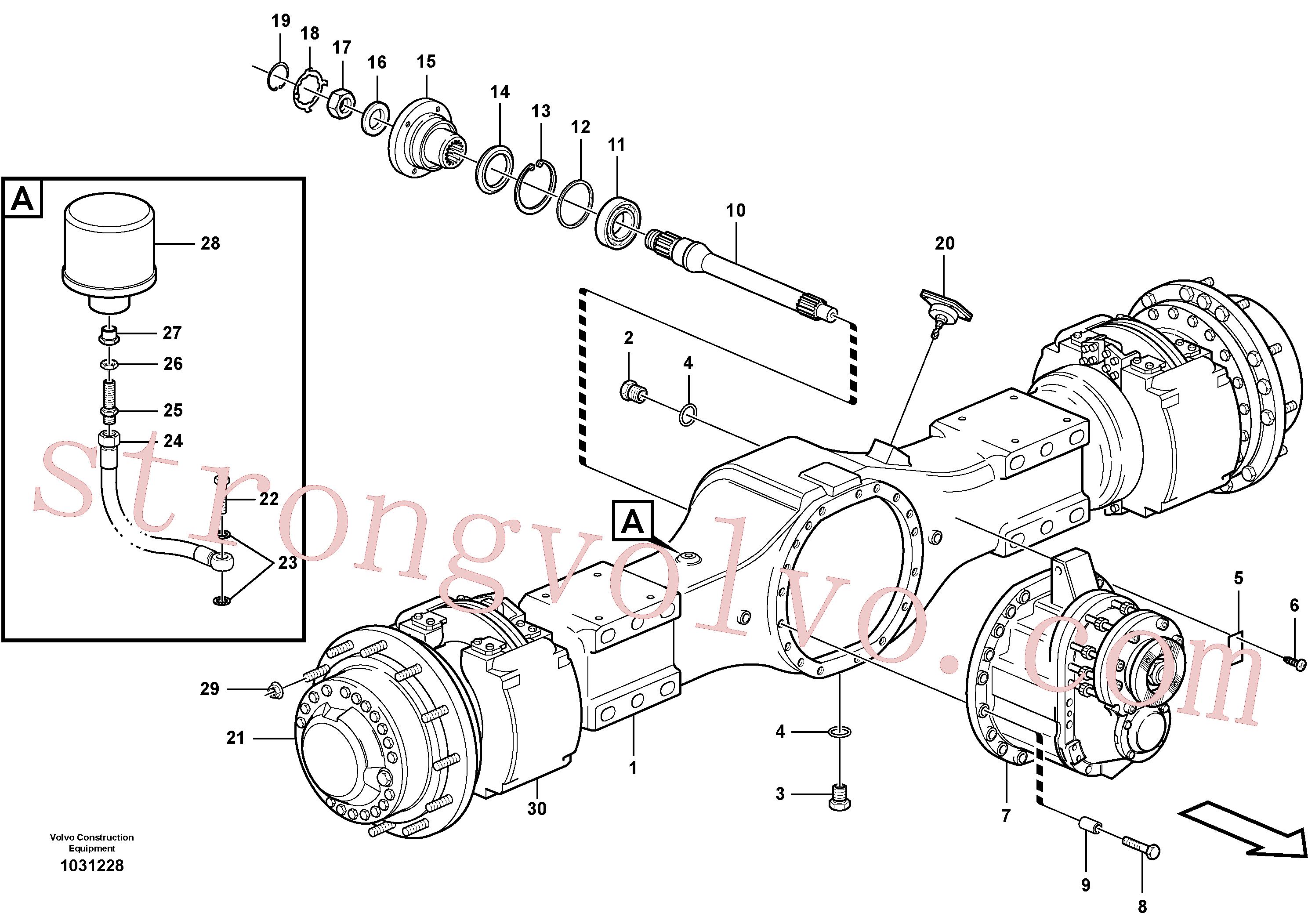VOE11102959 Volvo Eixo planetário 1, unidade de carga(1031228 Montagem)