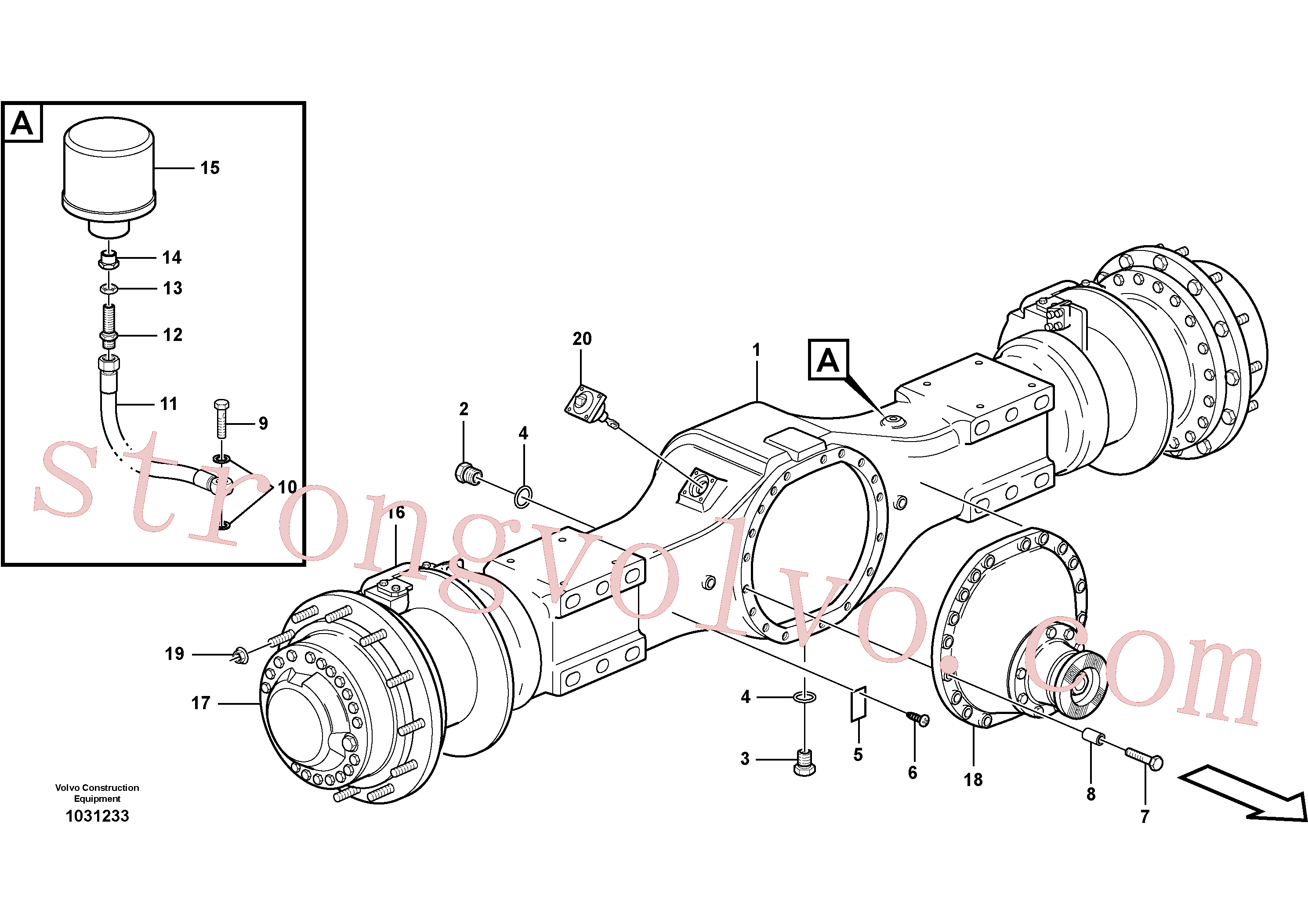 VOE947972 Volvo Eixo planetário 2, unidade de carga(1031233 Montagem)