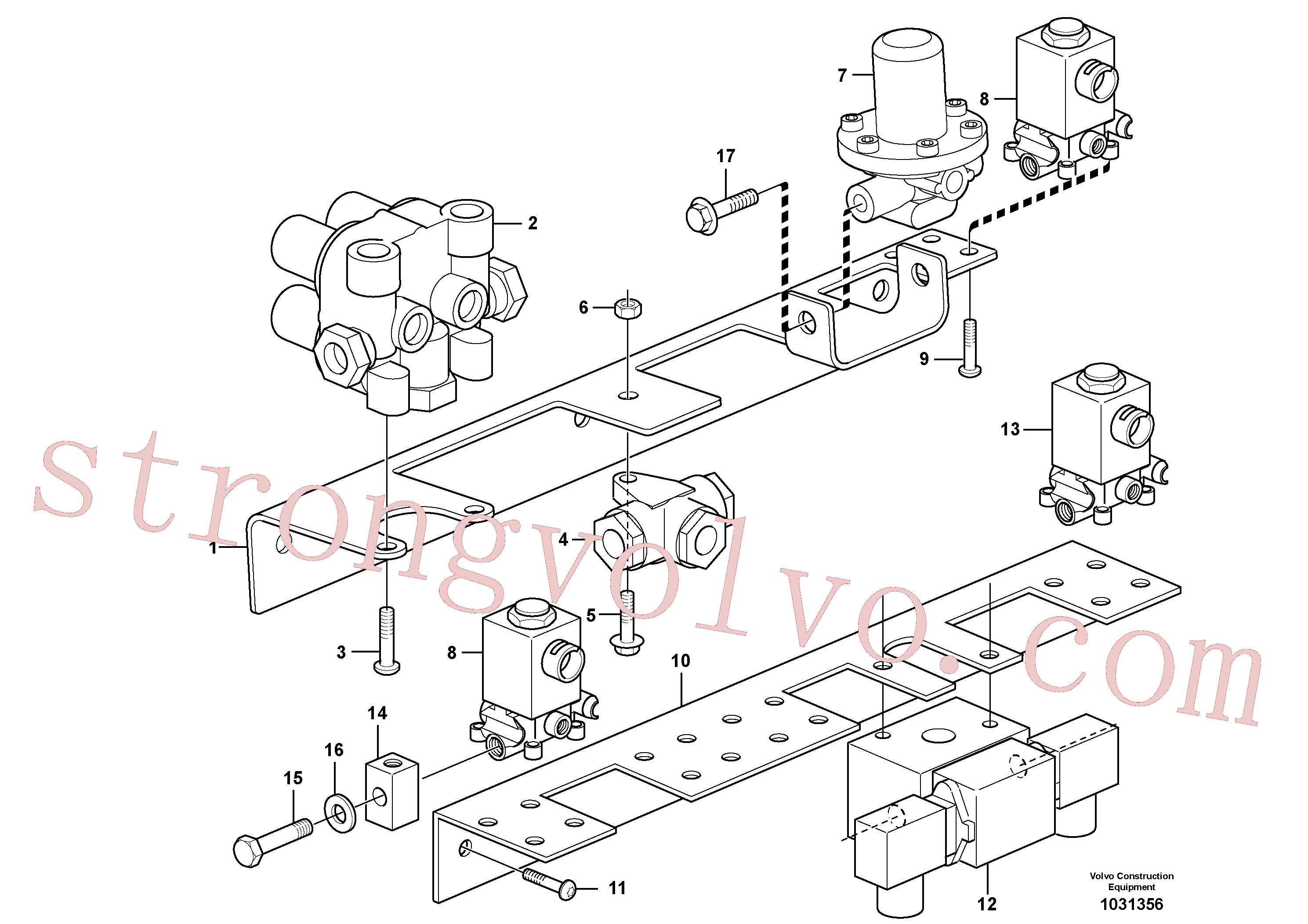 VOE1078318 Volvo Válvulas de travão com acessórios(1031356 Montagem)