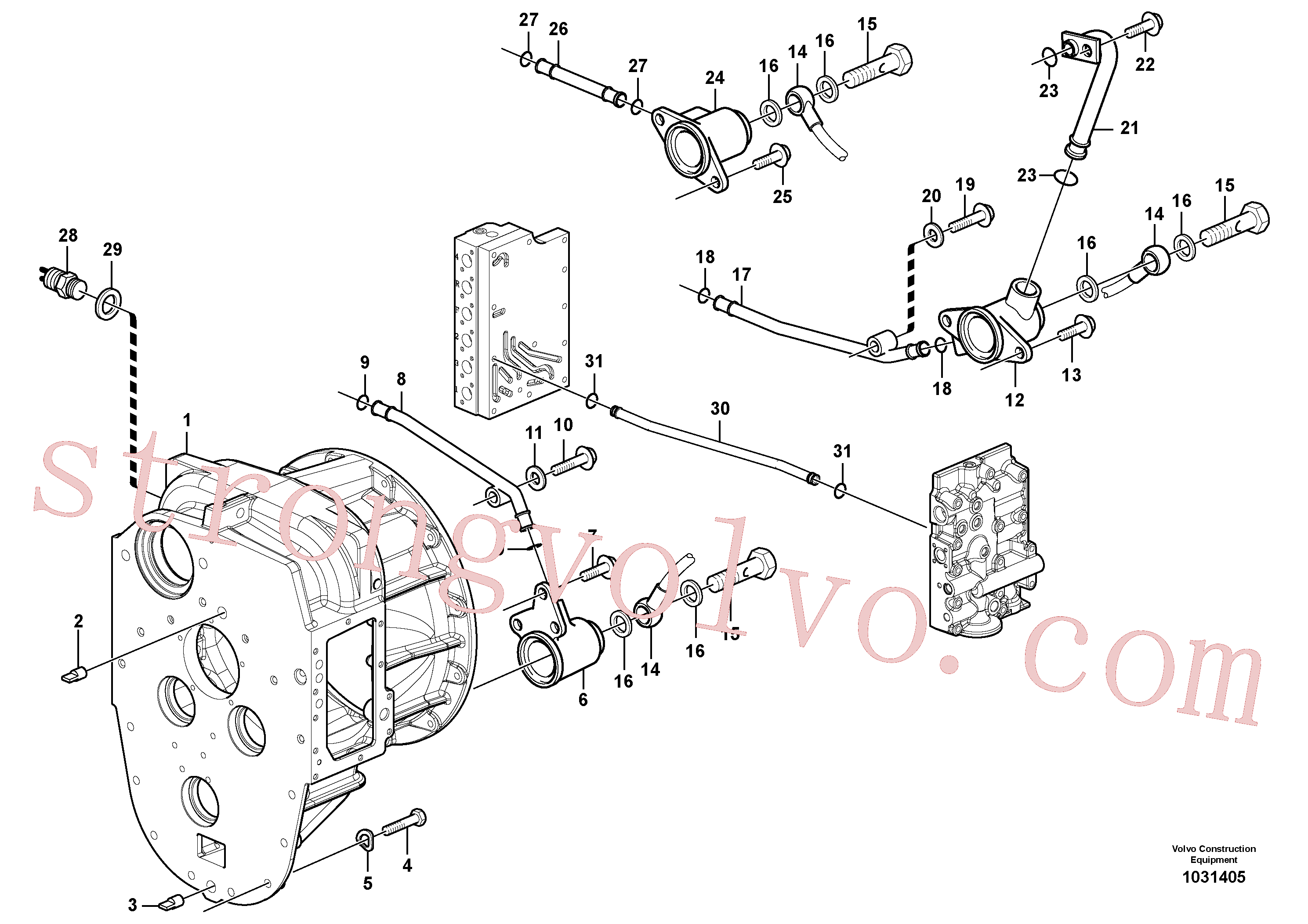 VOE941686 Parafuso união Volvo escavadeira
