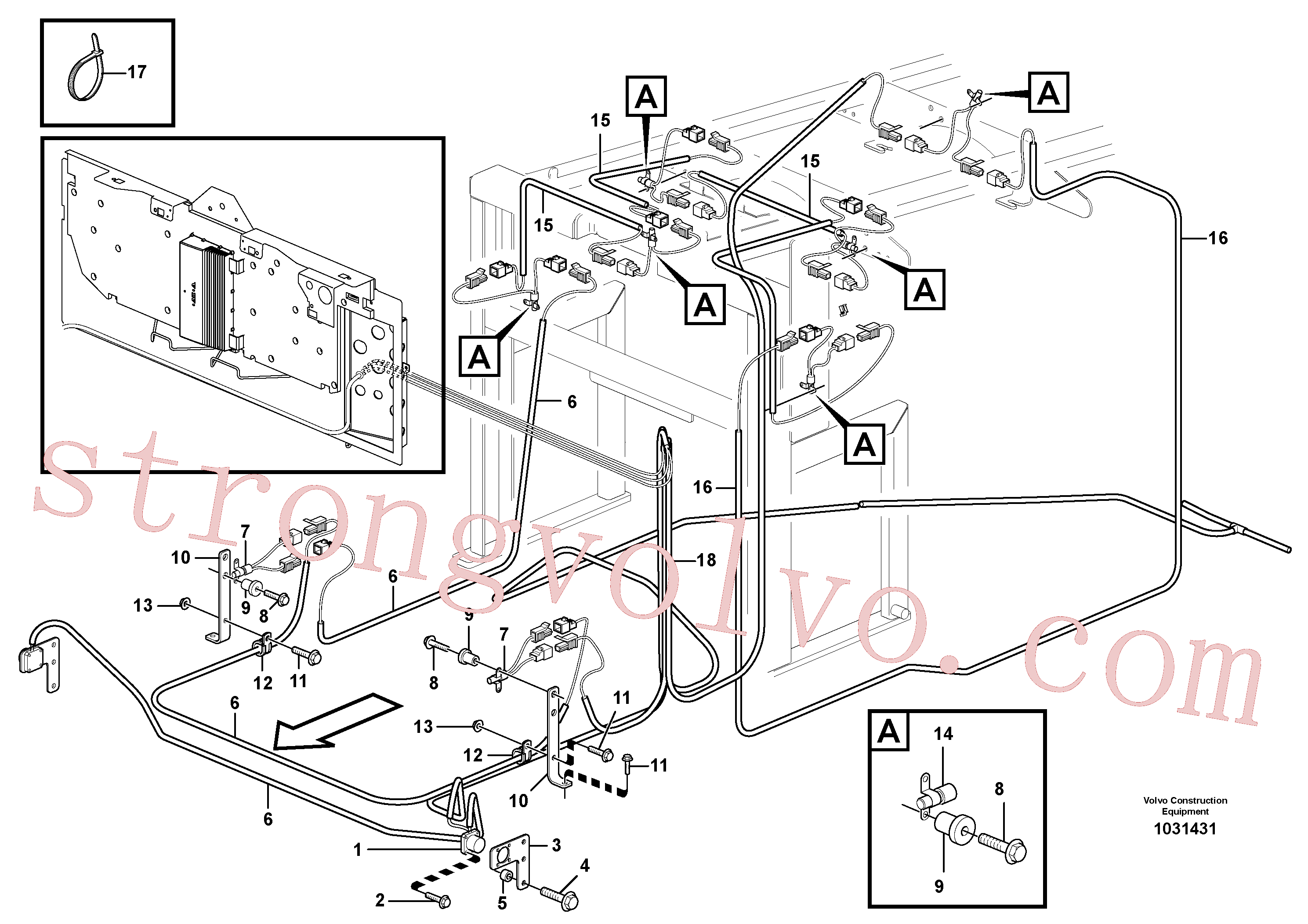 VOE11301795 Volvo Cablagem, sistema de extinção de incêndios, cabina(1031431 Montagem)