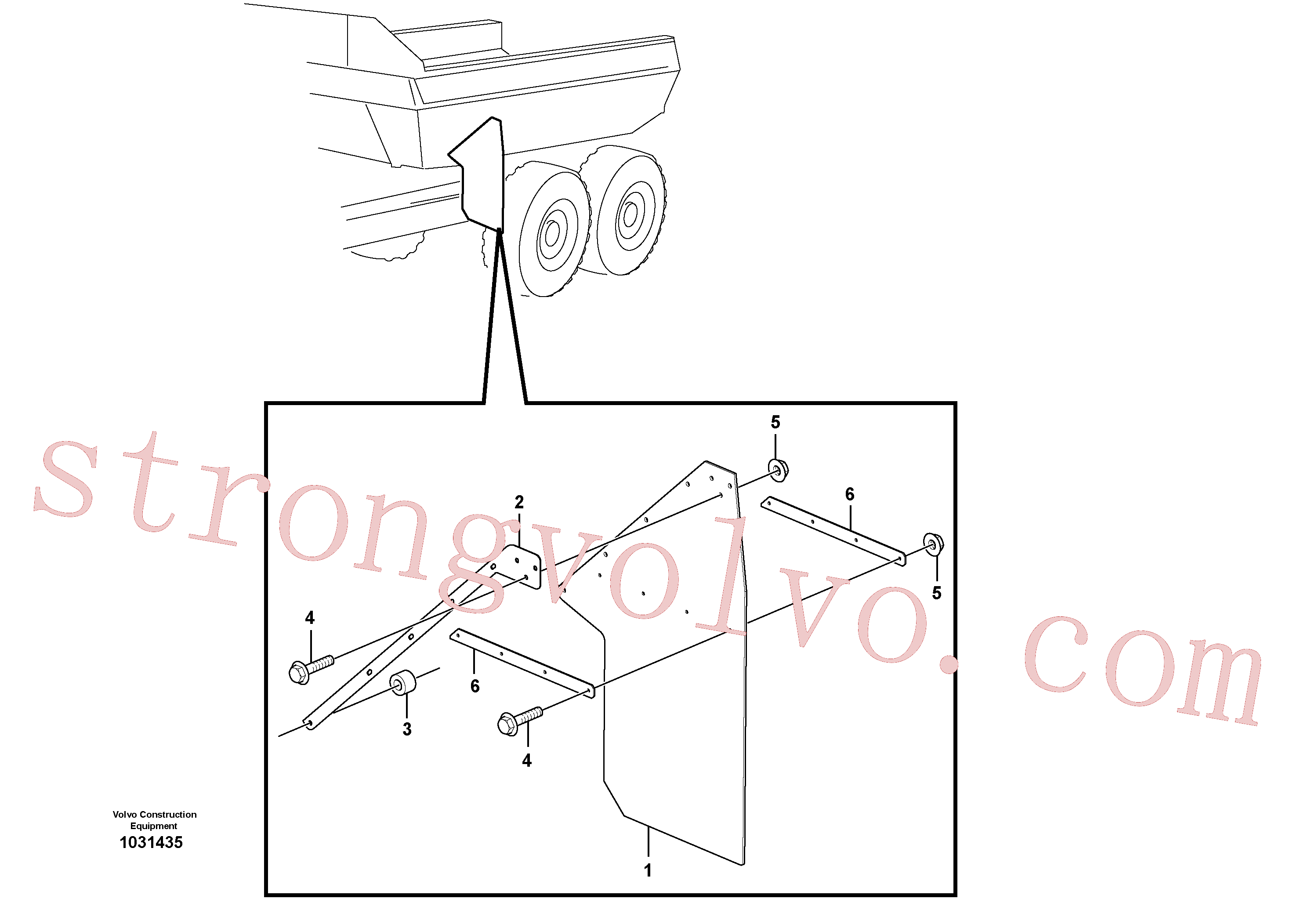 VOE930444 Anel espaçador Volvo escavadeira