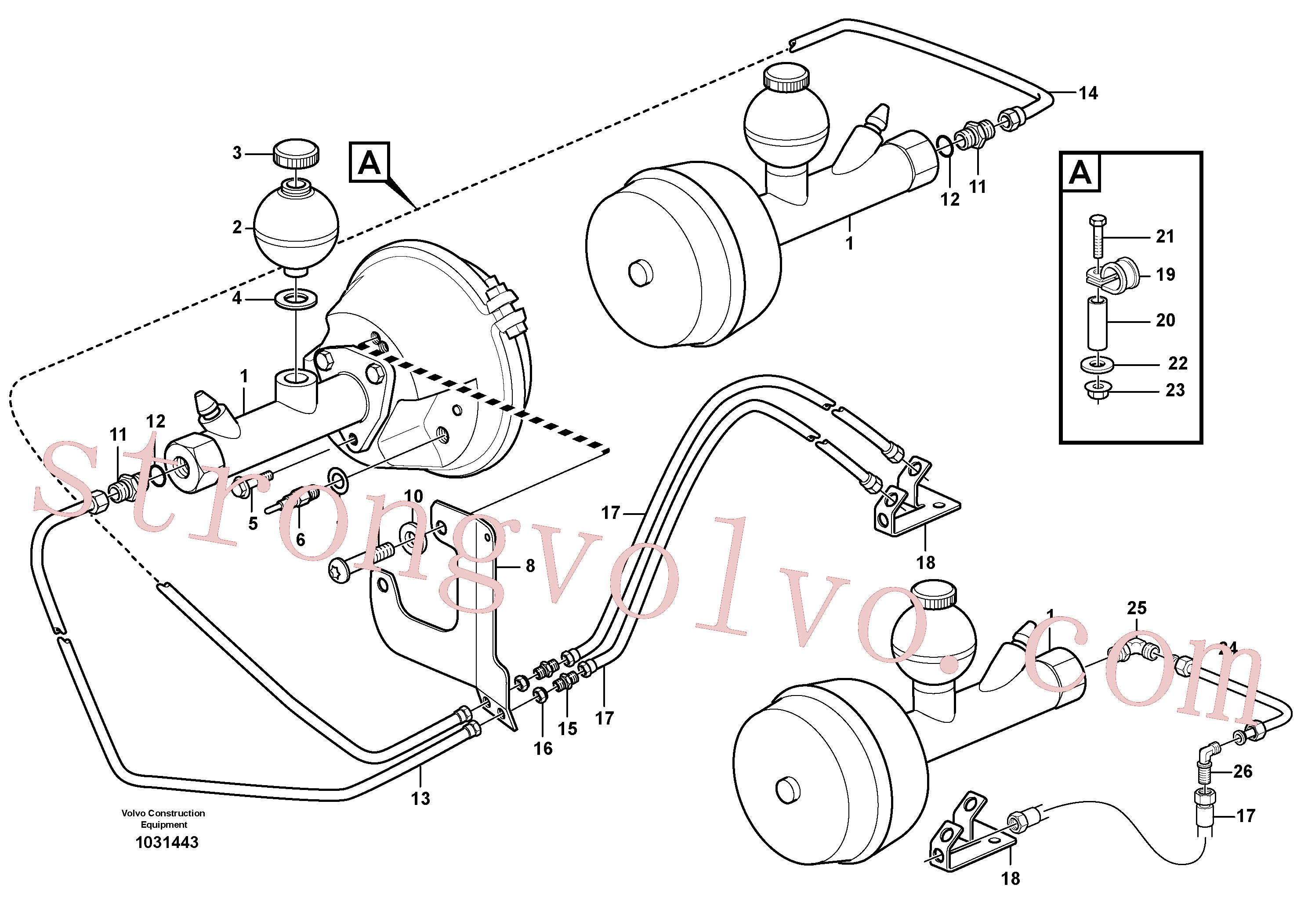 VOE14370737 Volvo Sistema de travão hidráulico, unidade de carga(1031443 Montagem)