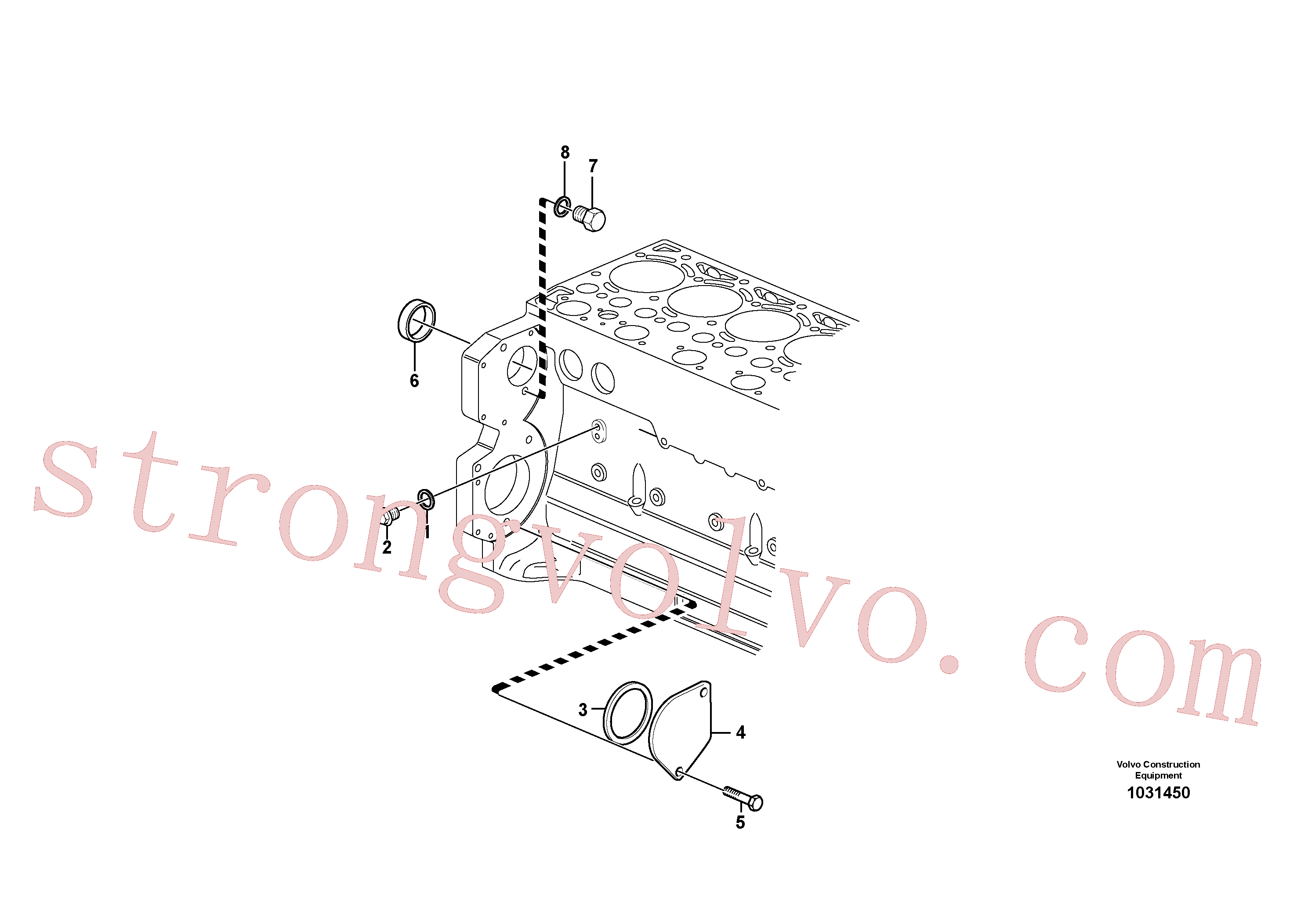 VOE13947621 Volvo Tomada de força do comando da bomba(1031450 Montagem)