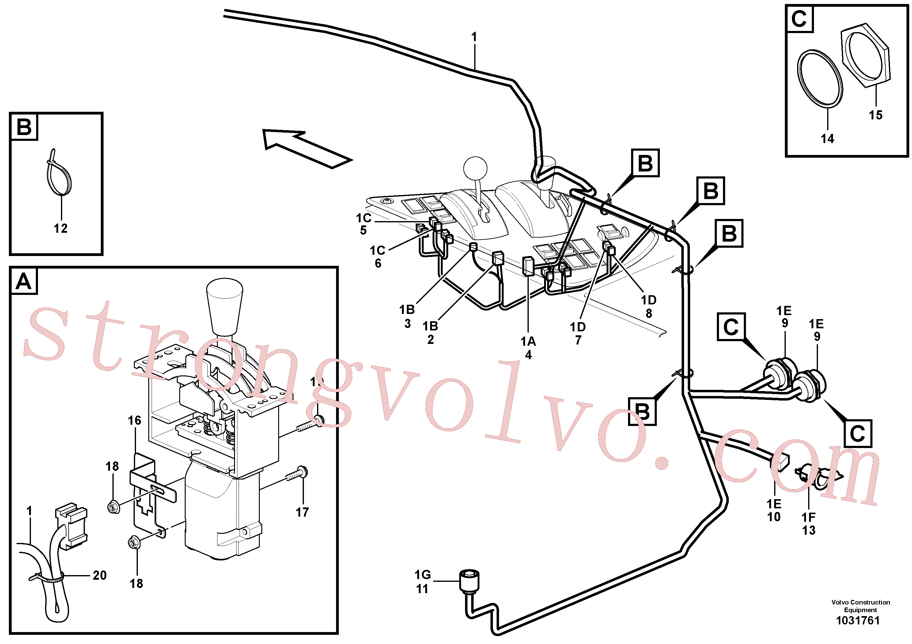 VOE955251 Volvo Cablagem, painel de comando(1031761 Montagem)