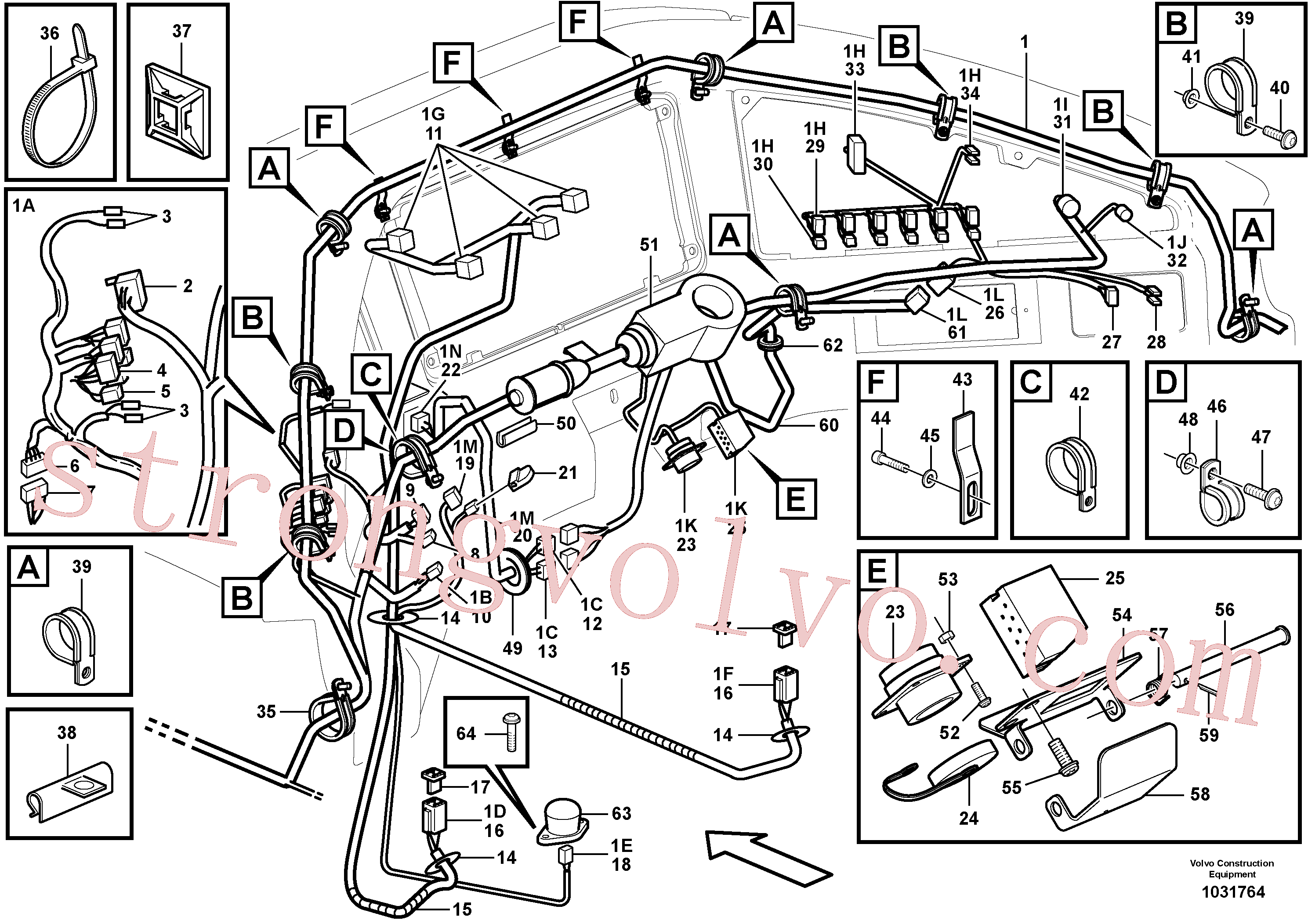 VOE14013859 Volvo Cablagem, painel de instrumentos(1031764 Montagem)