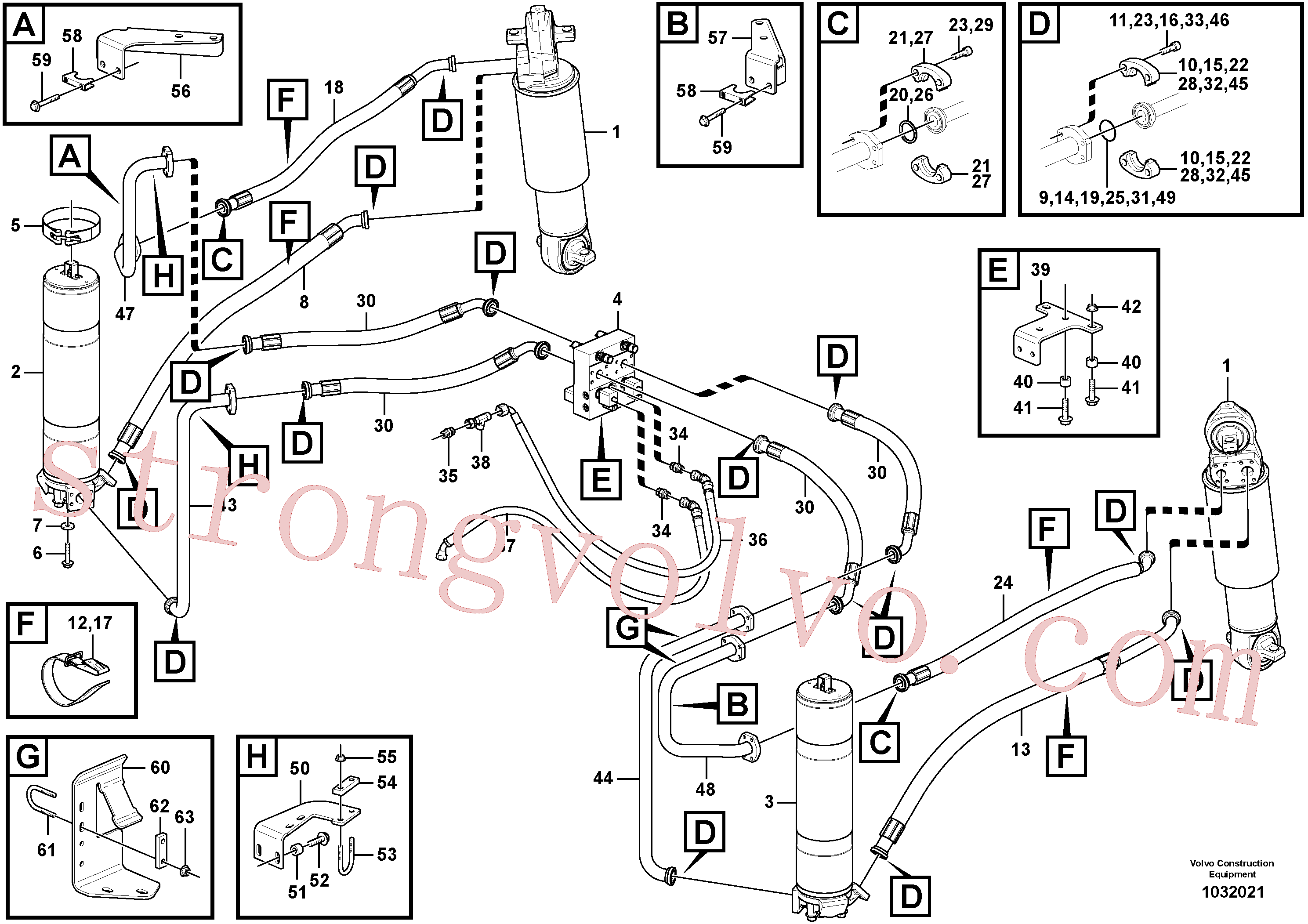 China Made VOE937233 Mangueira completa Volvo Acessórios para escavadeira
