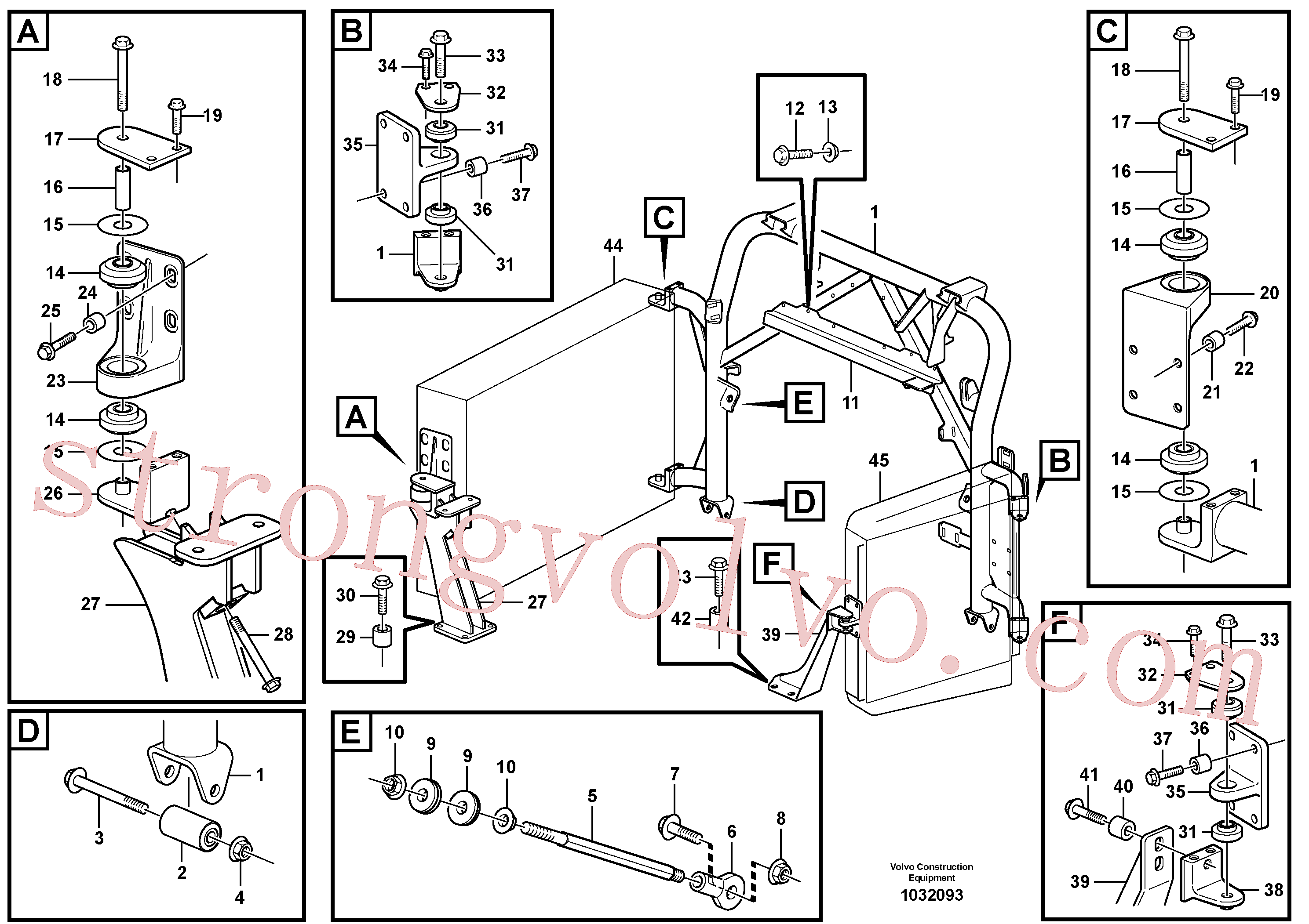 VOE13965227 Volvo Suporte do radiador(1032093 Montagem)