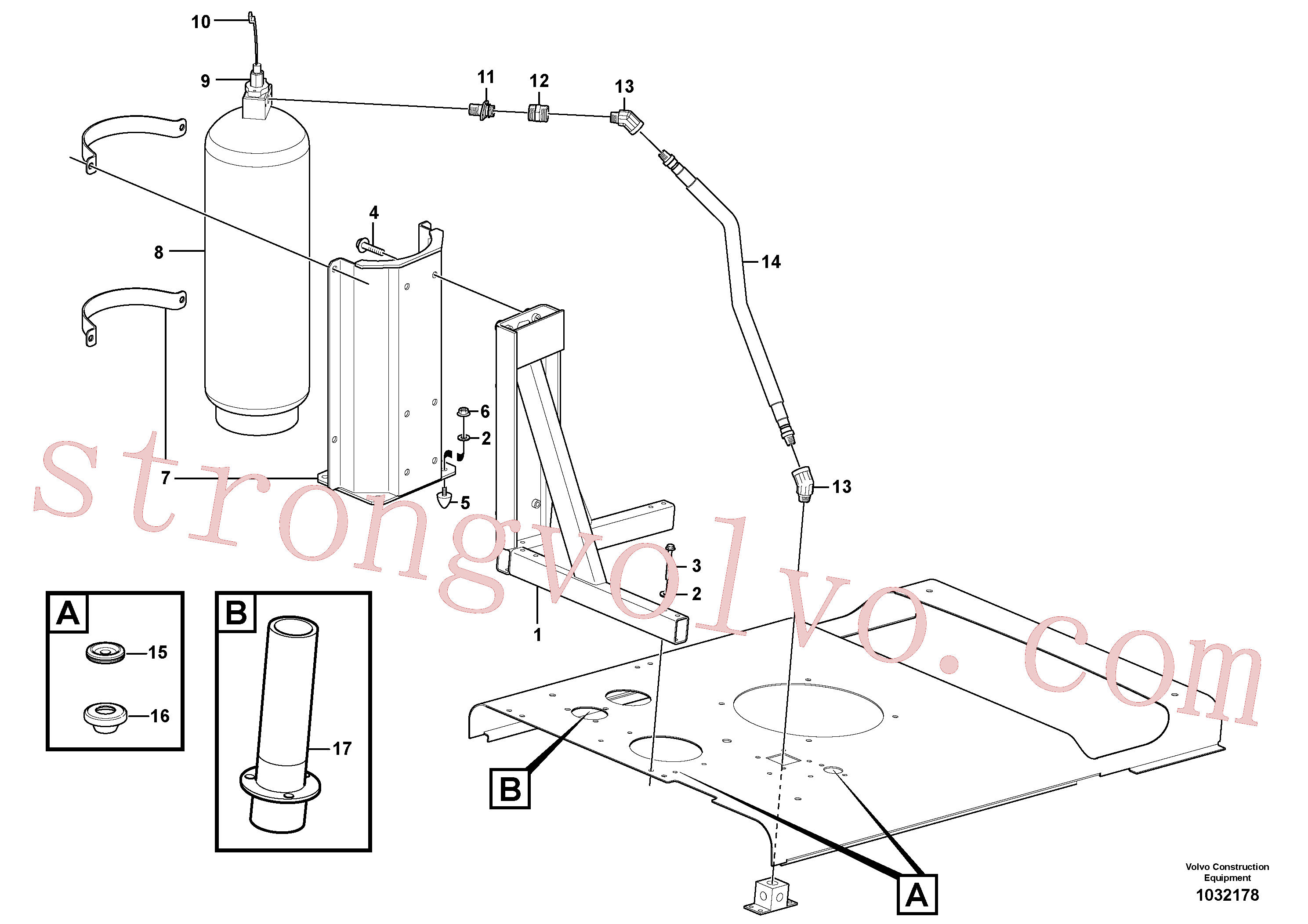 VOE13974682 Volvo Sistema de extinção(1032178 Montagem)