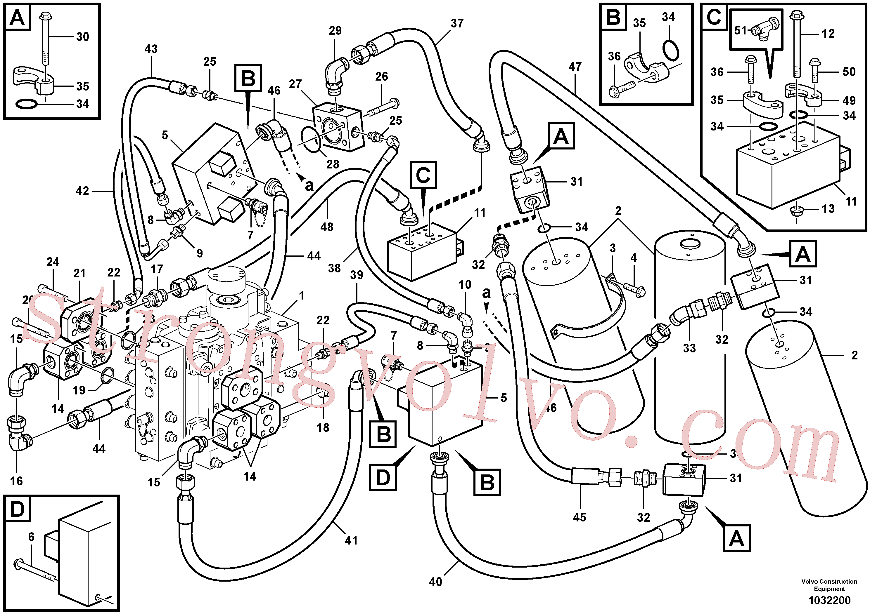 VOE11802727 Volvo Sistema de suspensão da lança(1032200 Montagem)