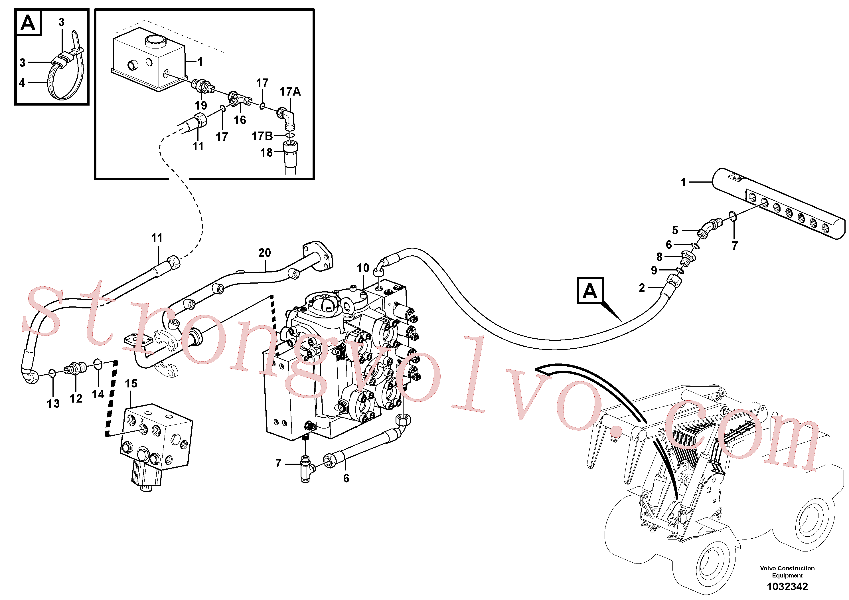 VOE936609 Volvo Sistema hidráulico de trabalho(1032342 Montagem)