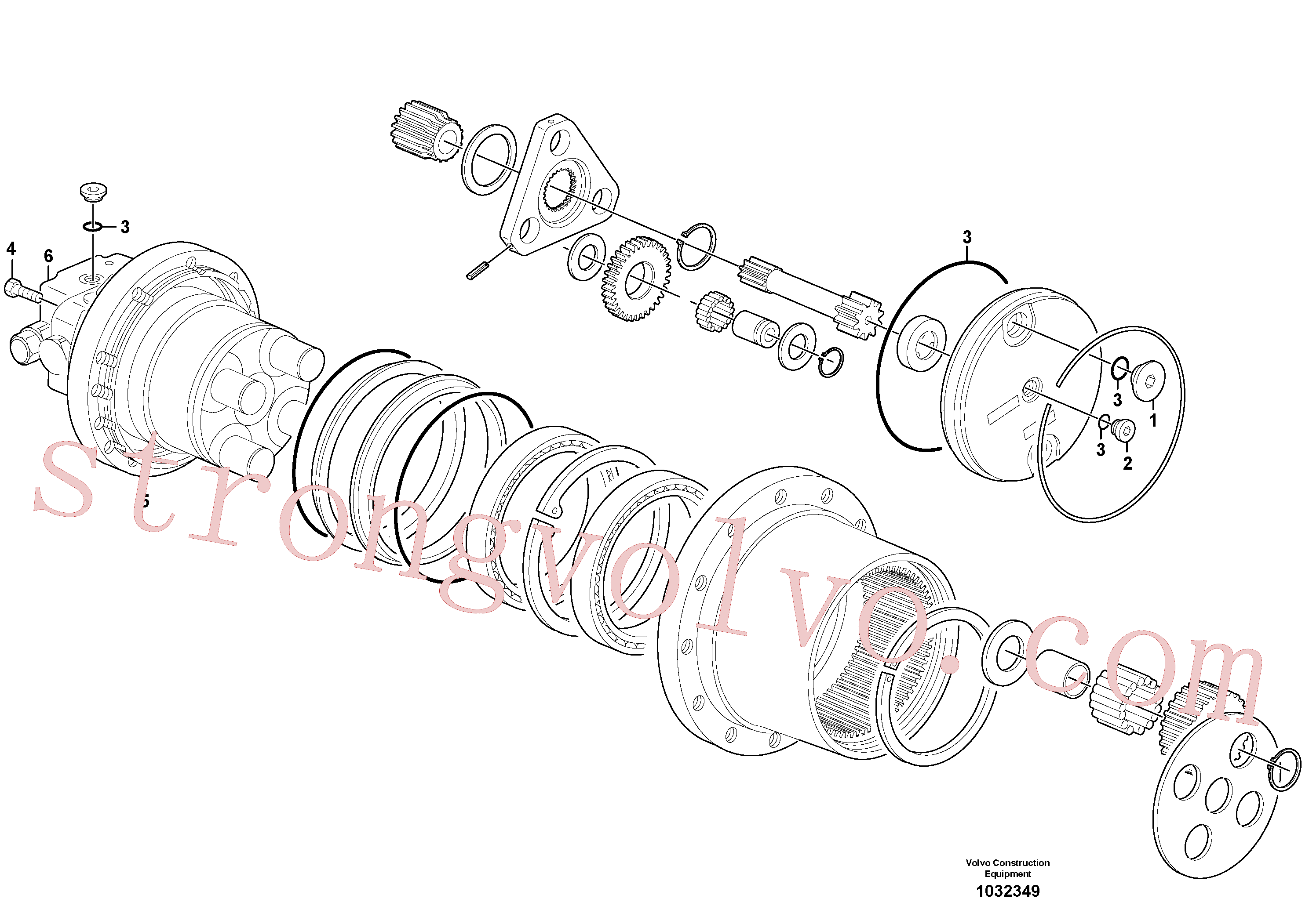 PJ7414614 Volvo Motor de curso hidráulico(1032349 Montagem)