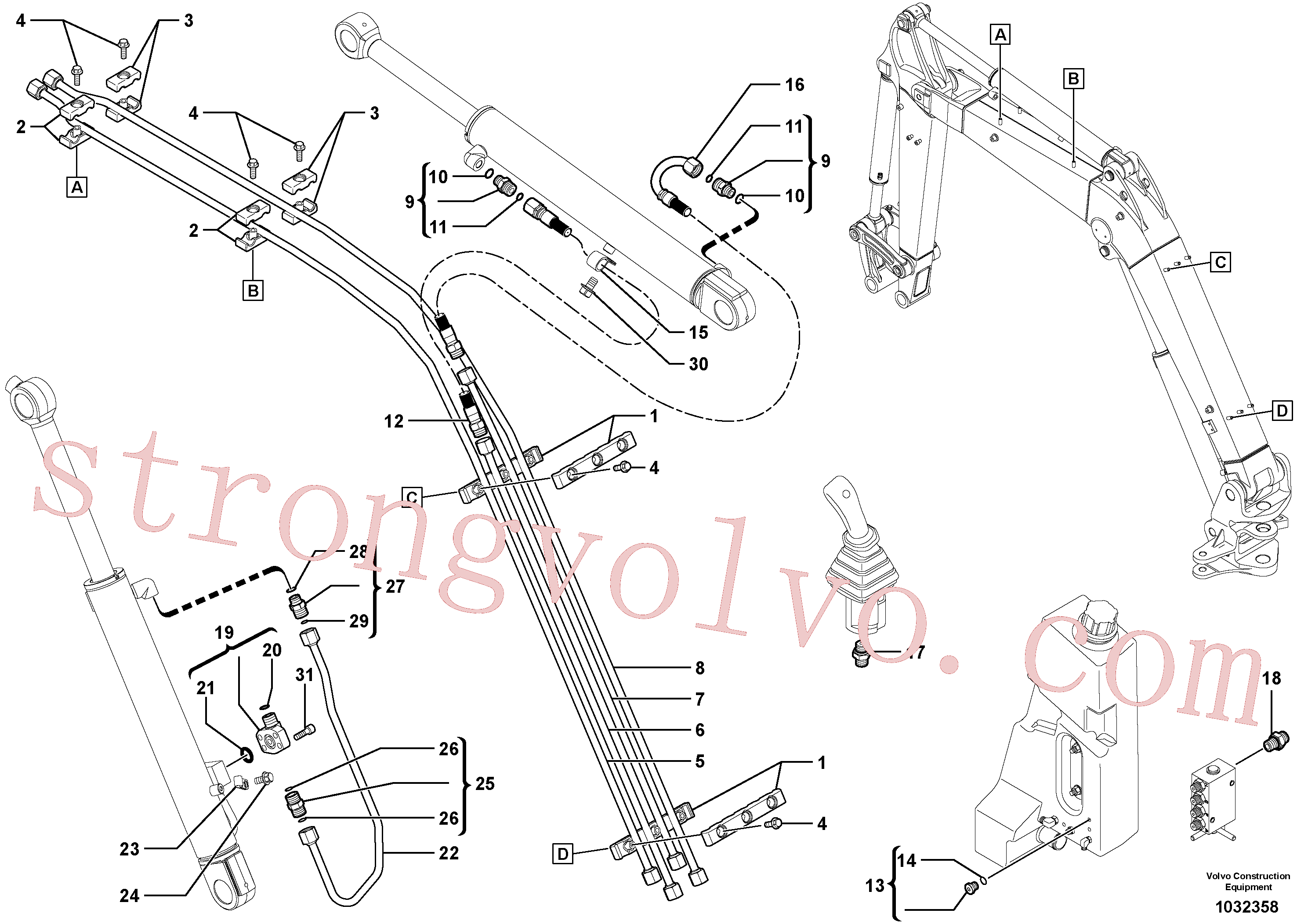 PJ5473019 Volvo Circuito hidráulico (lança)(1032358 Montagem)