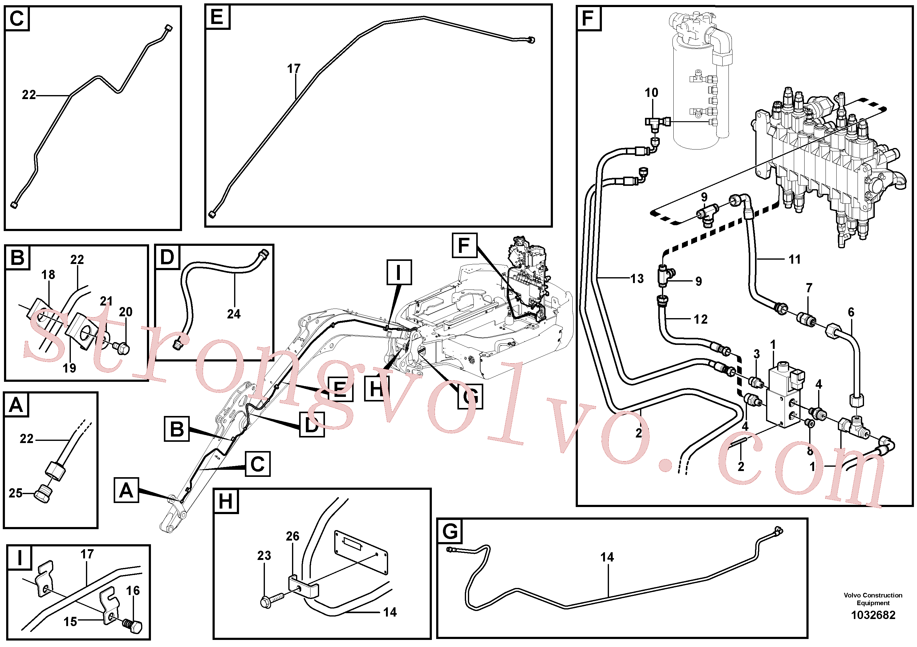 VOE11803668 Volvo Circuito hidráulico (engate rápido/dupla acção)(1032682 Montagem)