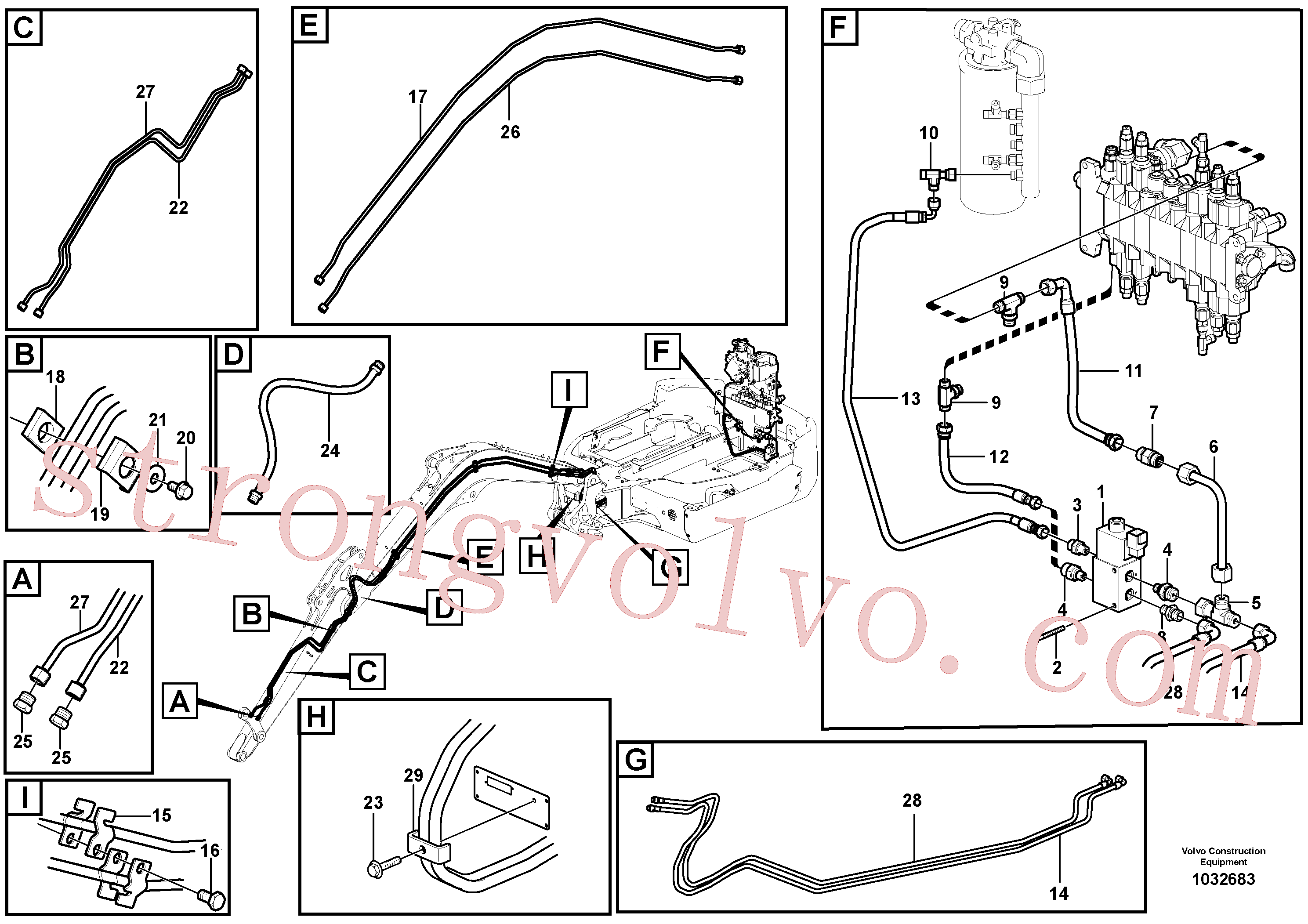 VOE11802785 Volvo Circuito hidráulico (engate rápido/dupla acção)(1032683 Montagem)