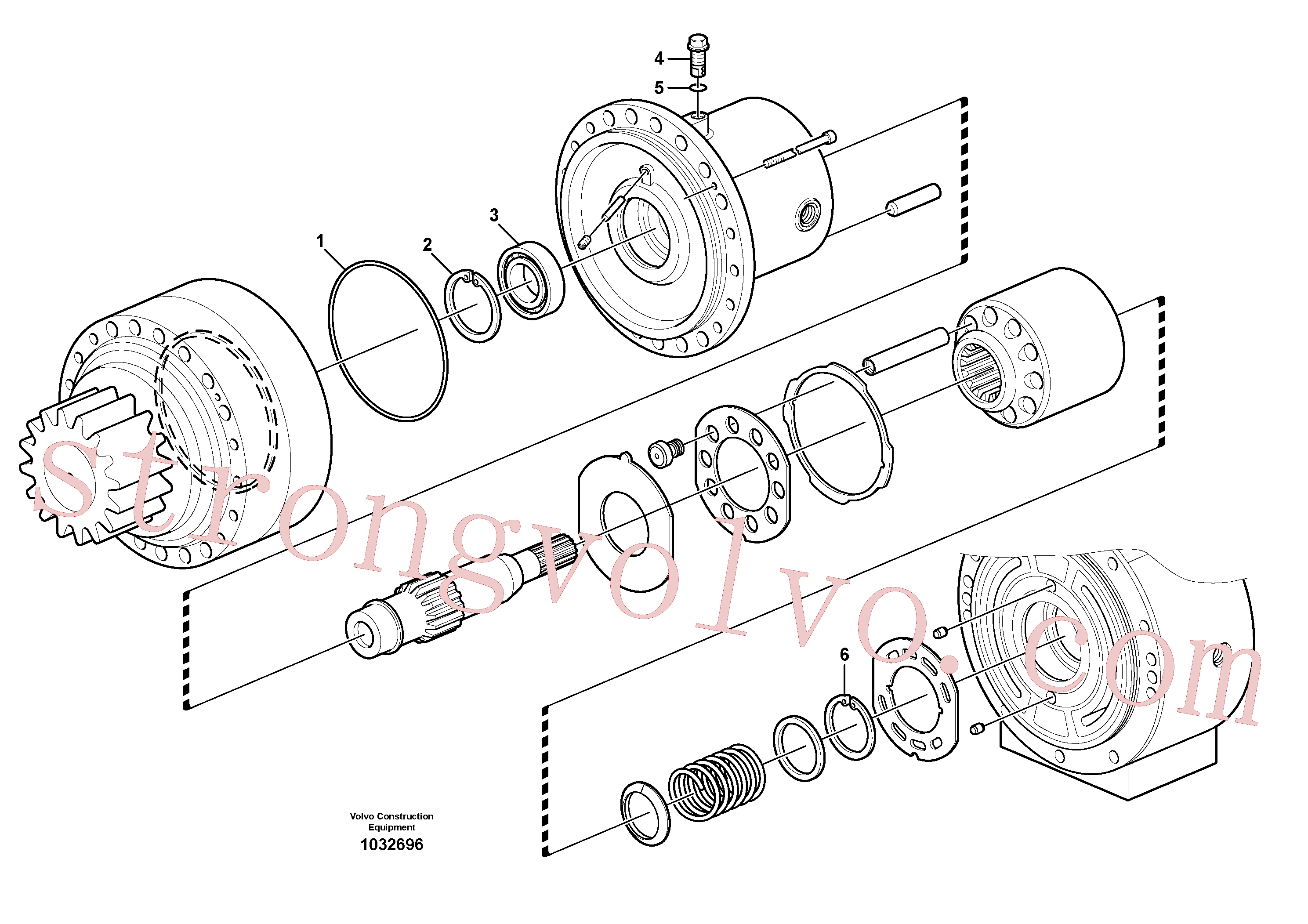 VOE11704914 Volvo Motor de rotação, unidade de transmissão(1032696 Montagem)