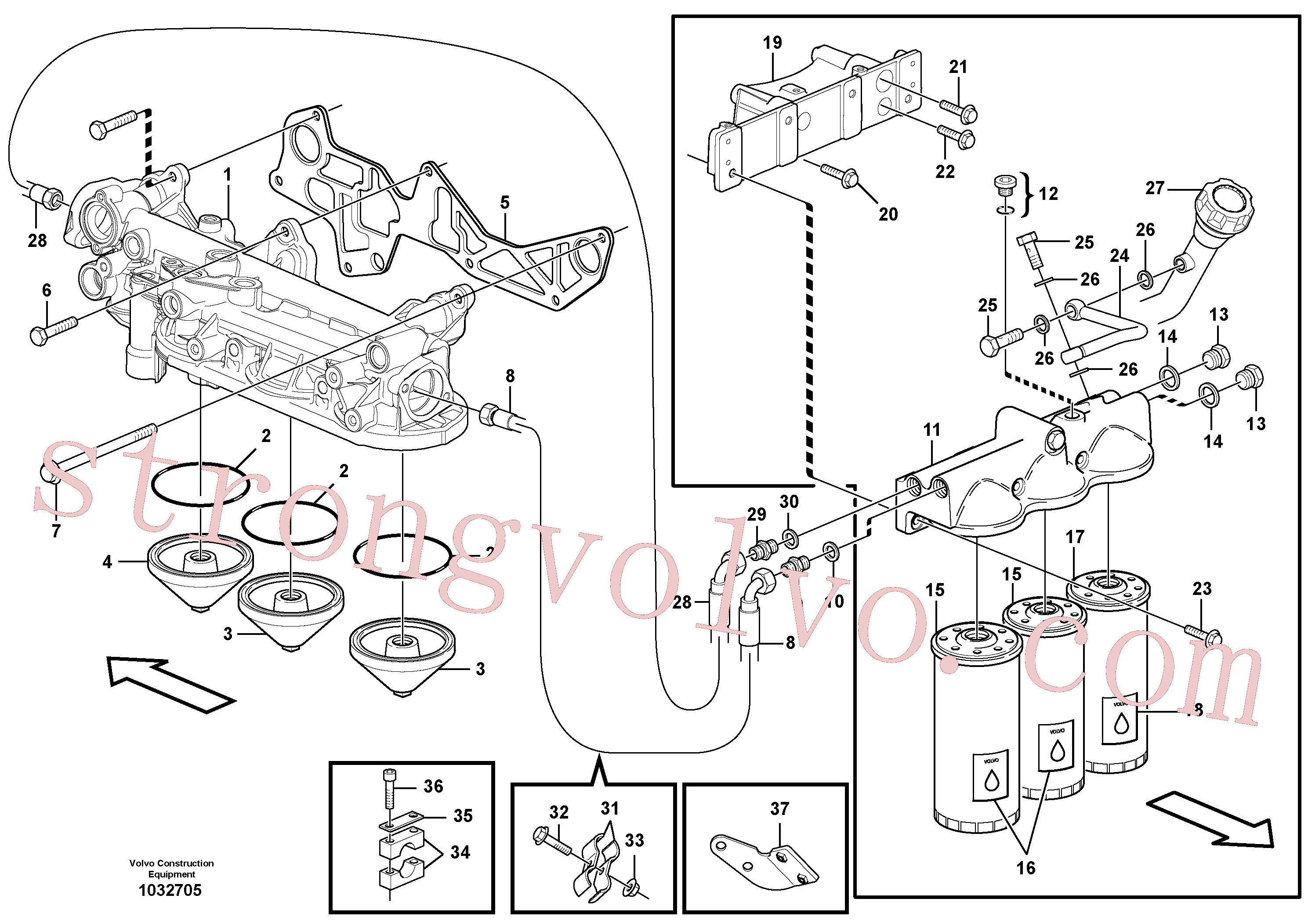 VOE965178 Volvo Filtro de óleo com acessórios(1032705 Montagem)