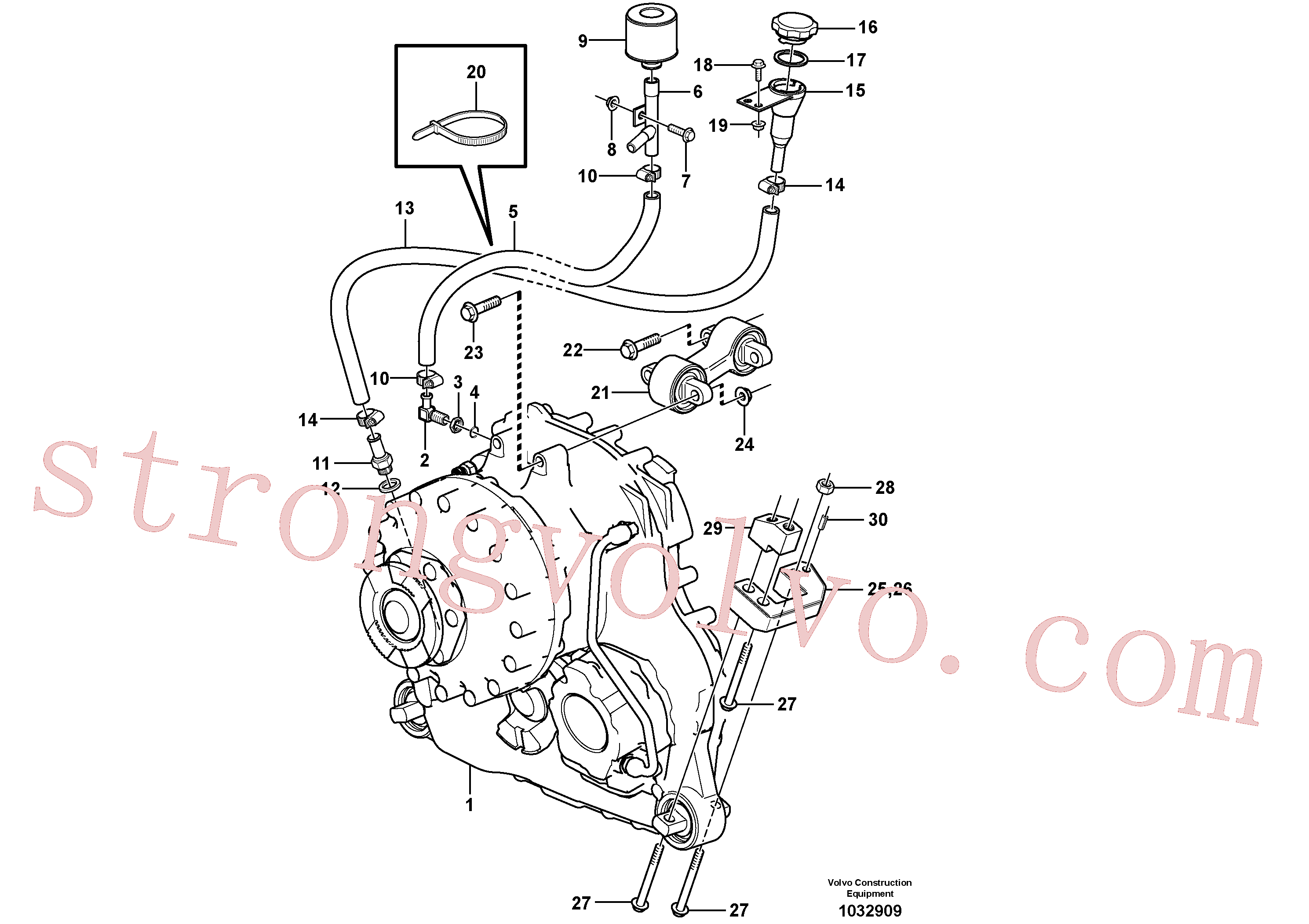 VOE948931 Volvo Caixa redutora com acessórios(1032909 Montagem)