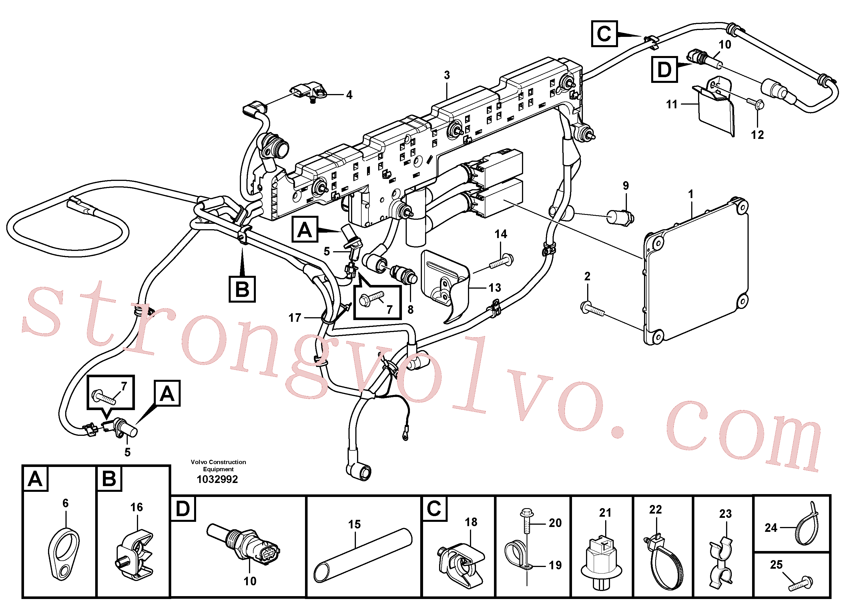 VOE13946670 Volvo Cablagem, motor, ECU(1032992 Montagem)