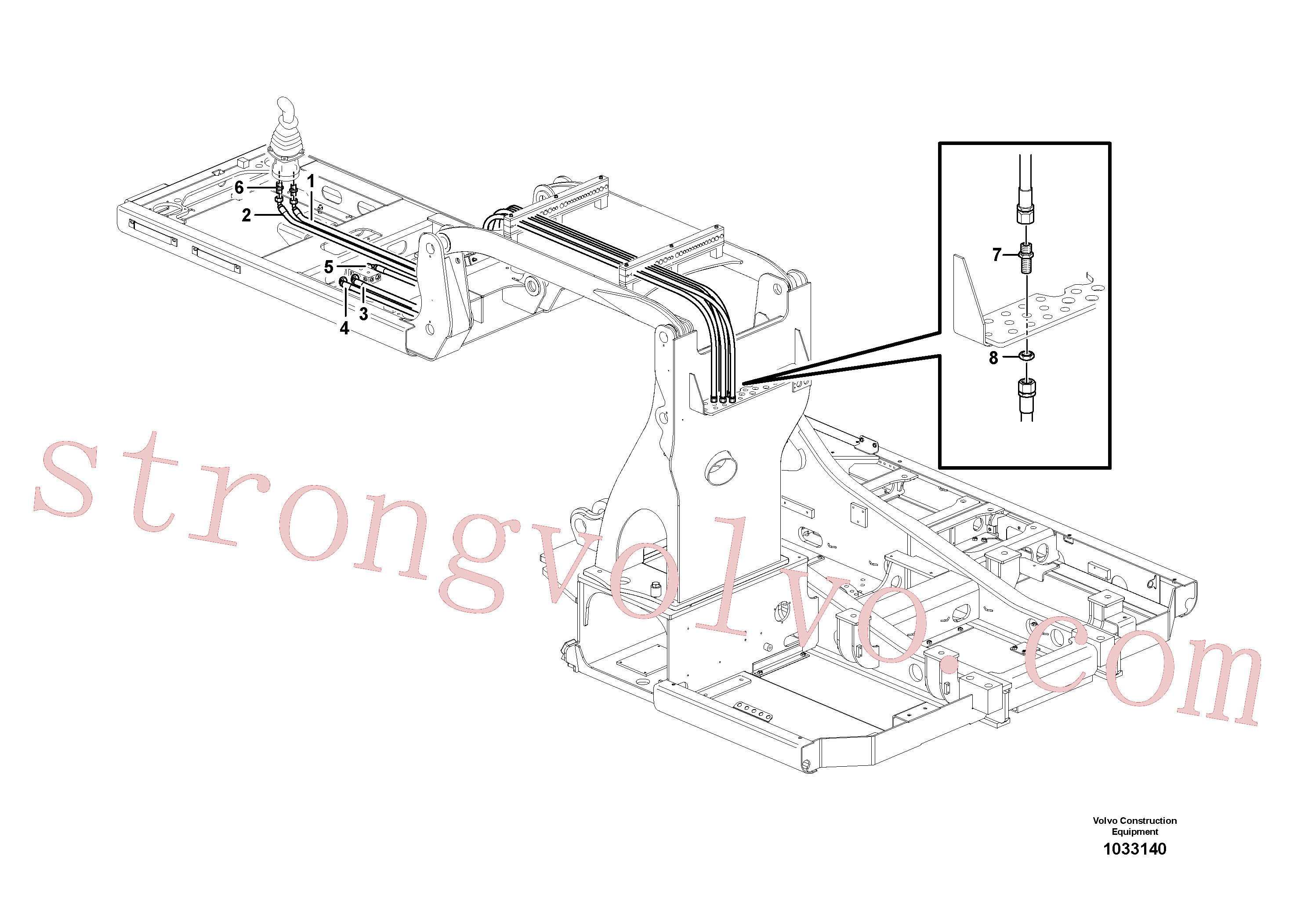 VOE936687 Volvo Joystick do servo-sistema, cabina elevatória(1033140 Montagem)