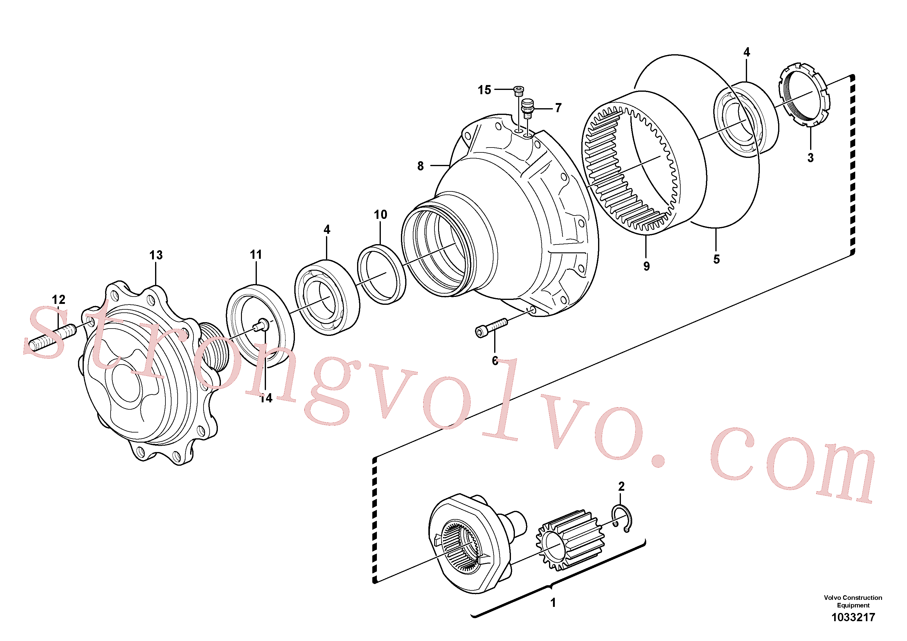 VOE11716612 Volvo Redução do cubo, eixo traseiro(1033217 Montagem)