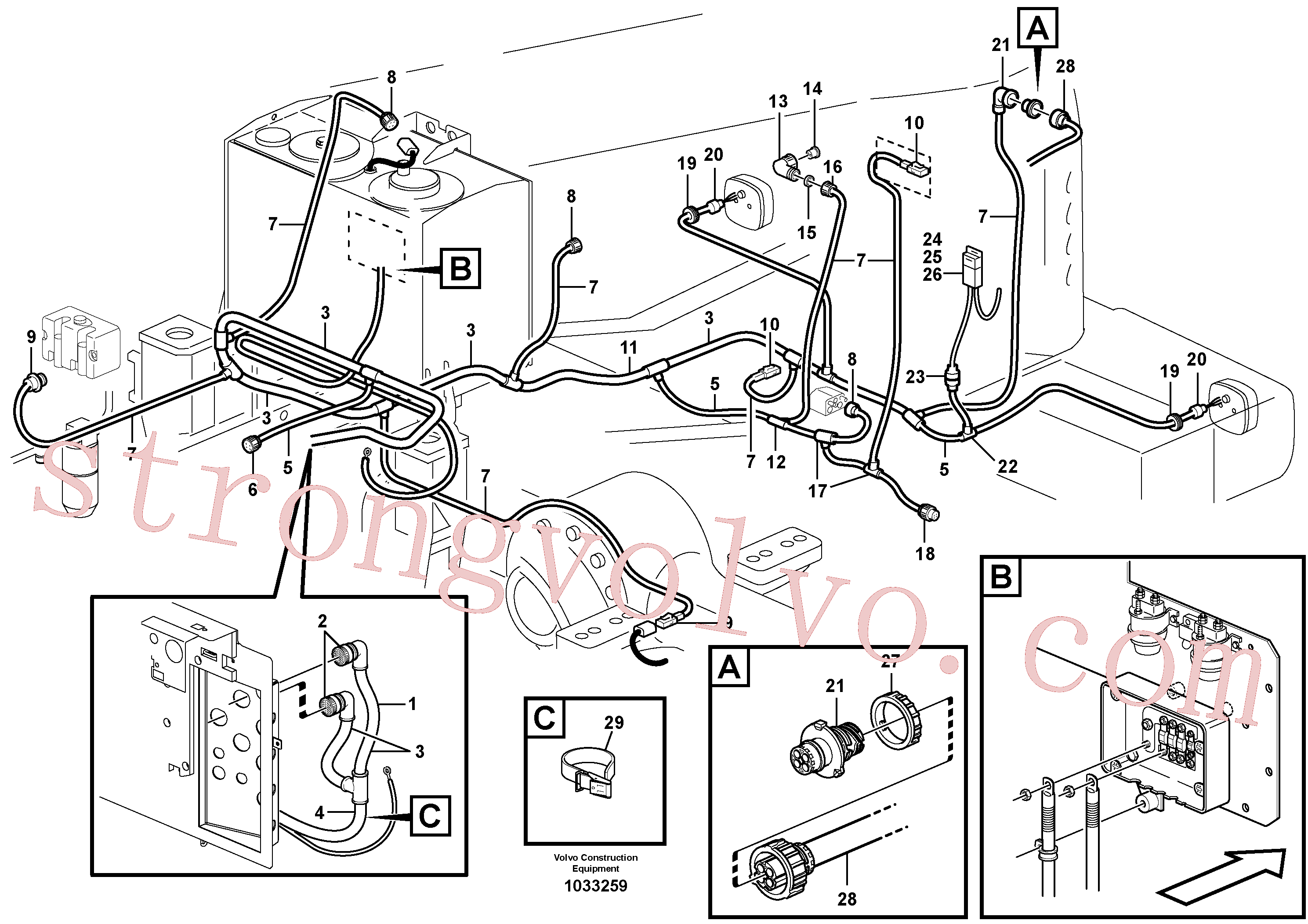 VOE4803748 Volvo Cablagem, traseira(1033259 Montagem)