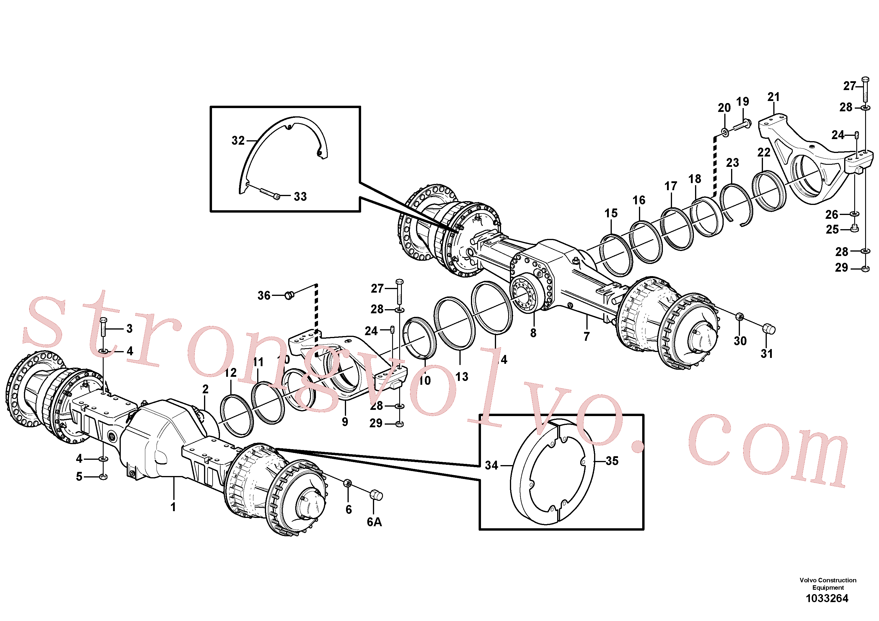 VOE11100354 Volvo Eixos planetários com acessórios(1033264 Montagem)