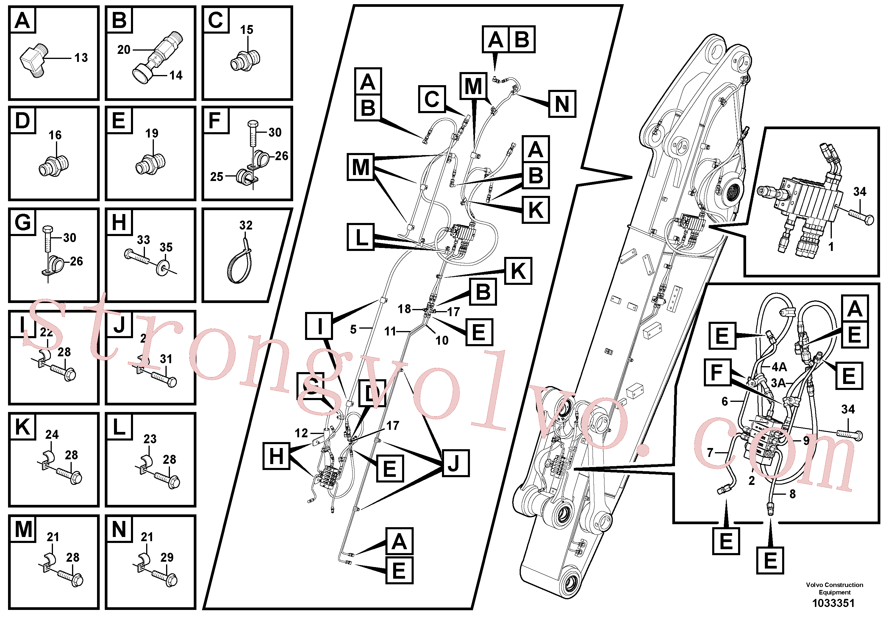VOE14556640 Volvo Sistema de lubrificação automático, braço(1033351 Montagem)