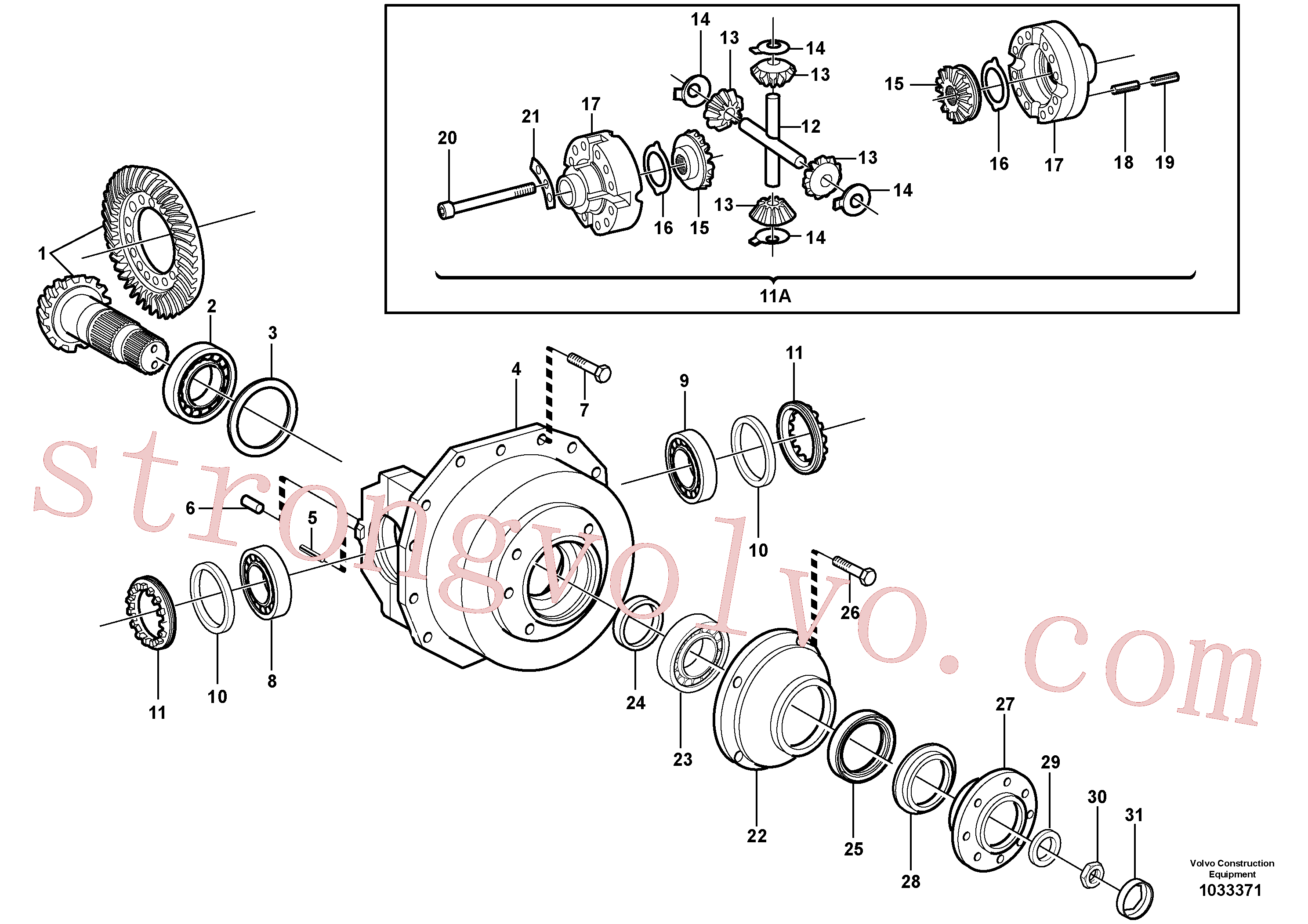 VOE951993 Volvo Eixo traseiro, diferencial(1033371 Montagem)