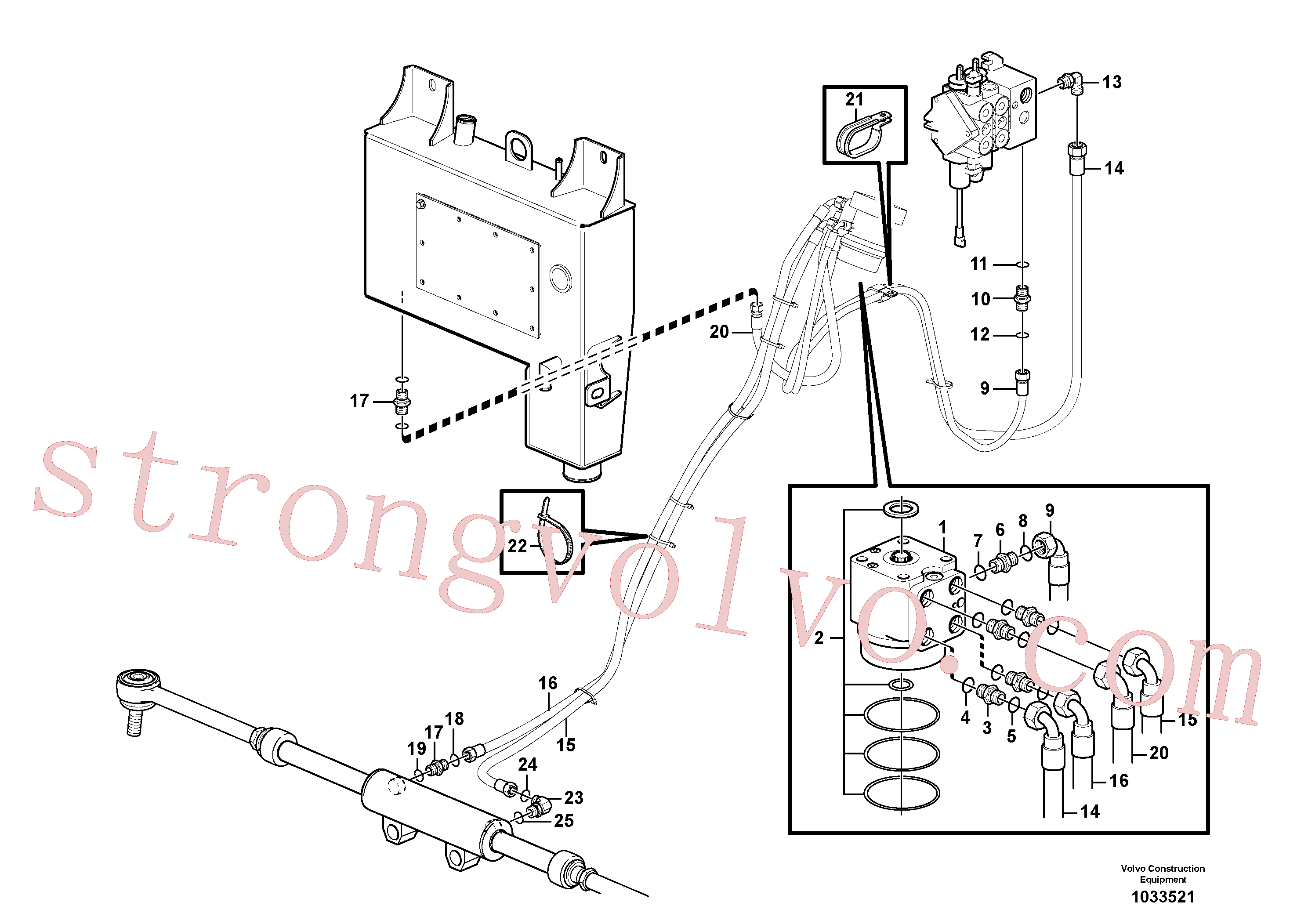 VOE981665 Volvo Válvula de comando(1033521 Montagem)