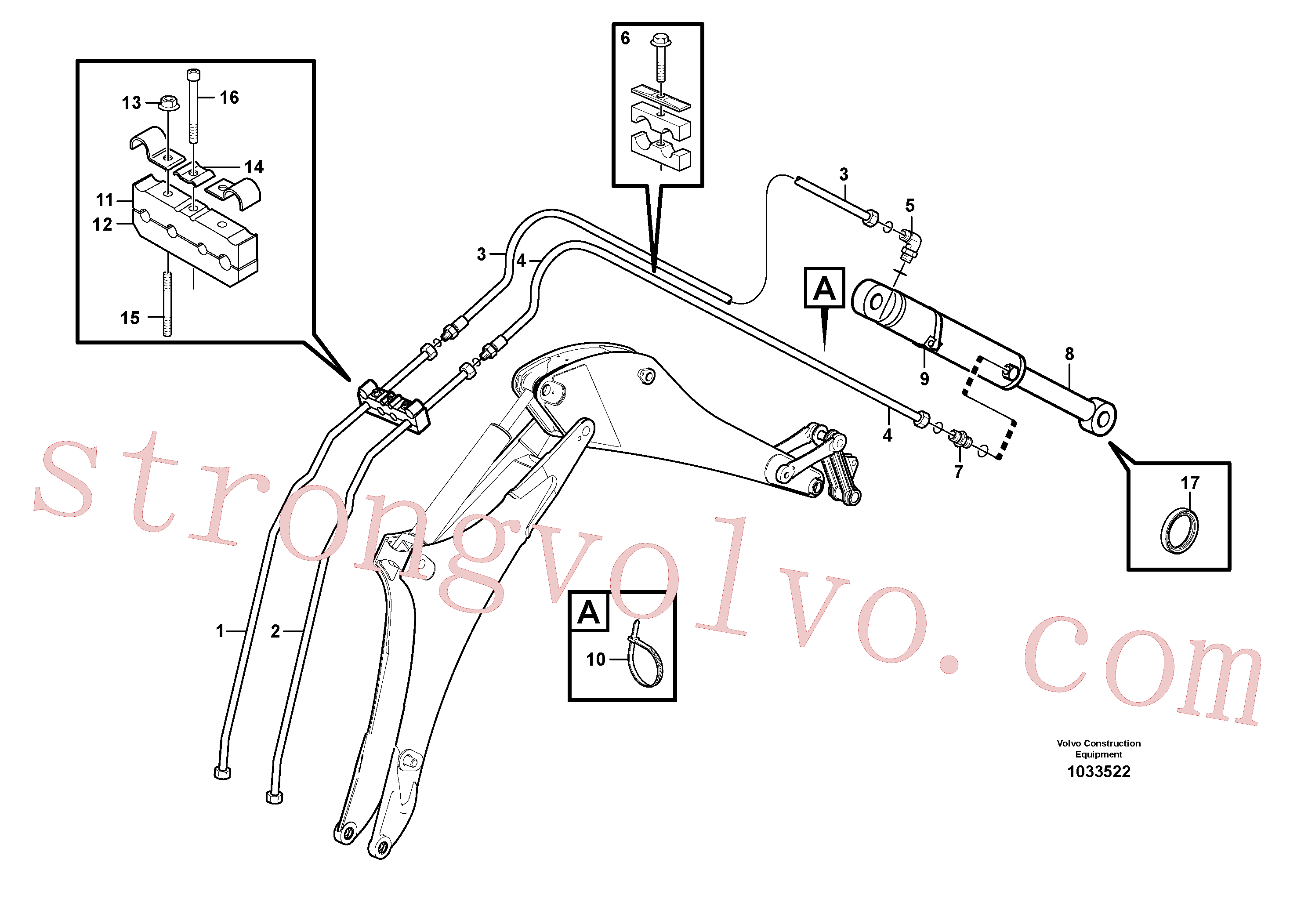 VOE11885982 Volvo Sistema hidráulico, balde(1033522 Montagem)
