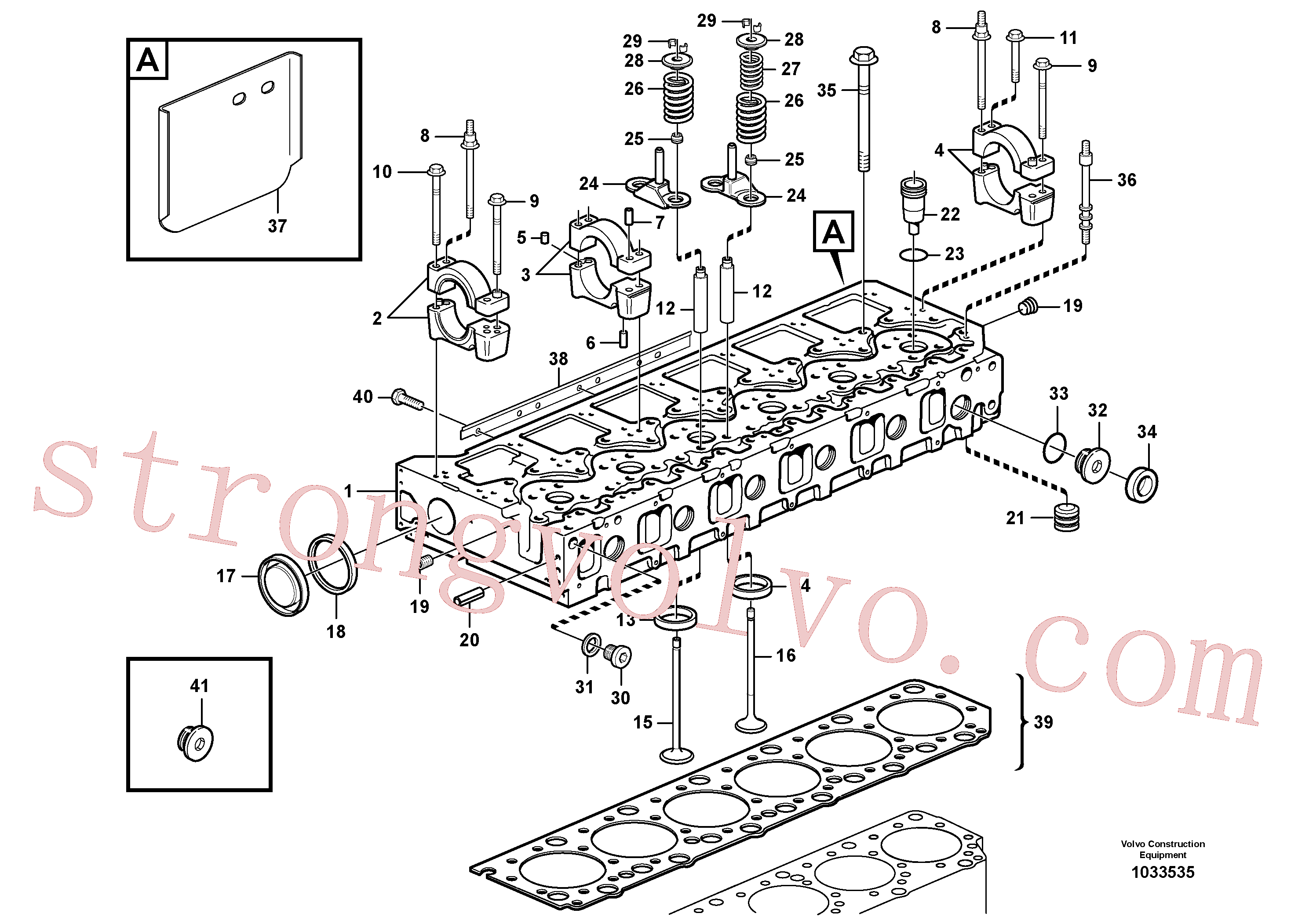 VOE990830 Volvo Cabeça de cilindro(1033535 Montagem)