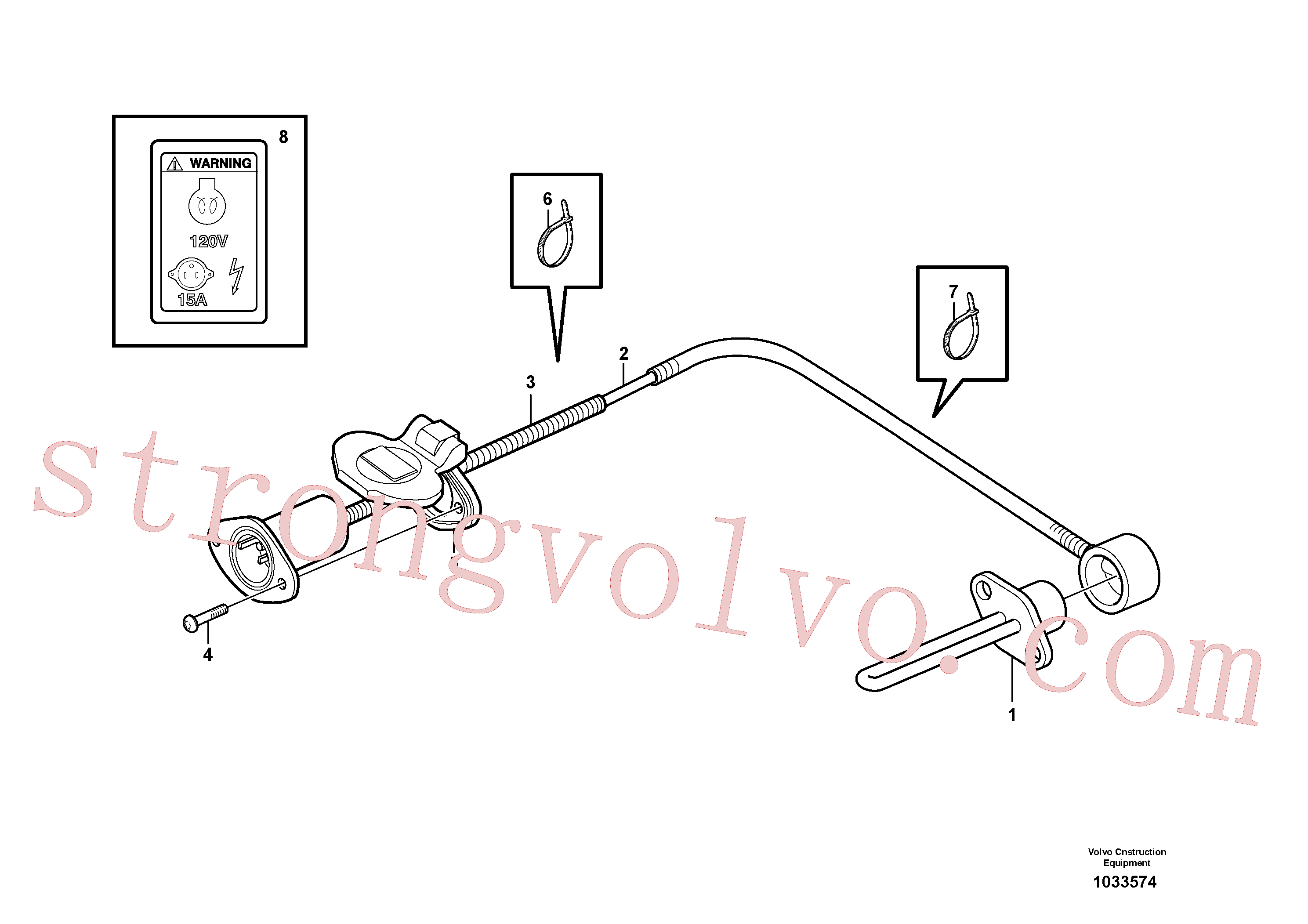 VOE972410 Volvo Aquecedor do motor.(1033574 Montagem)