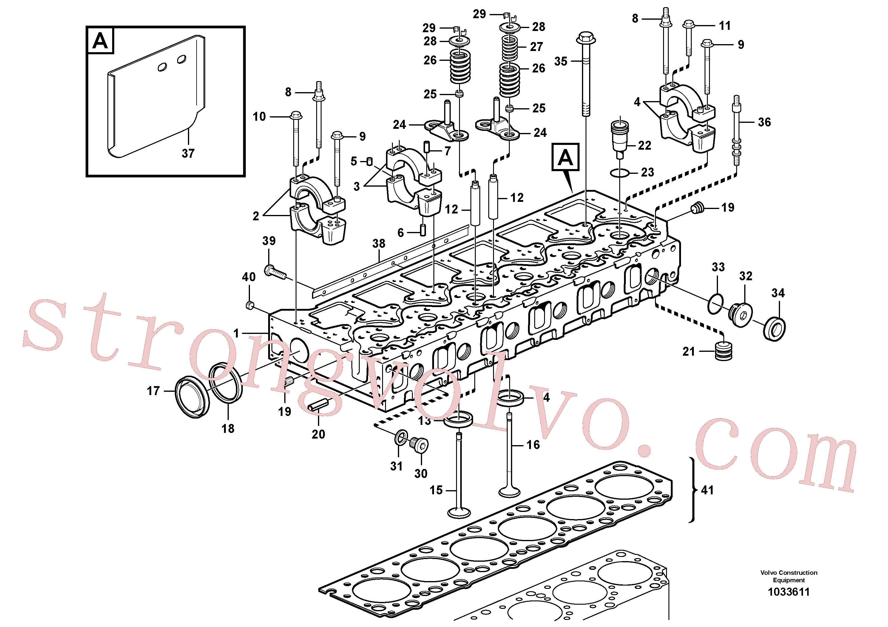 VOE950562 Volvo Cabeça de cilindro(1033611 Montagem)