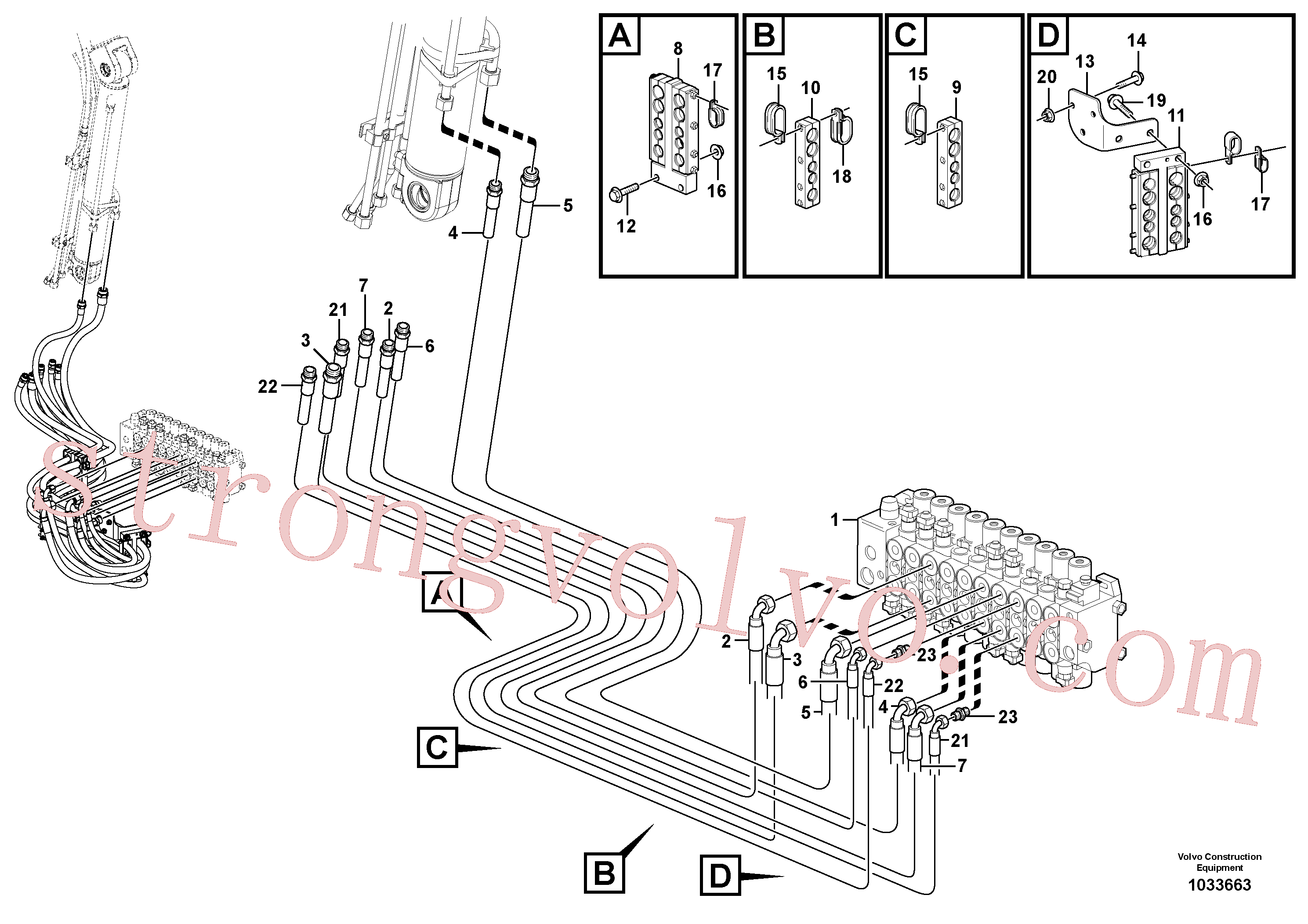 VOE11884908 Volvo Sistema hidráulico, escavadora(1033663 Montagem)
