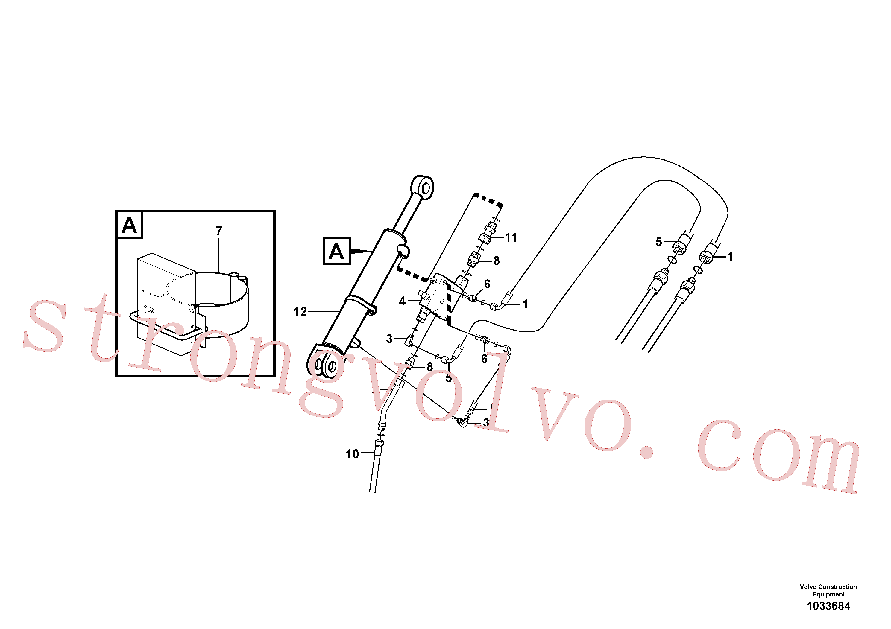 VOE11882201 Mangueira completa Volvo escavadeira